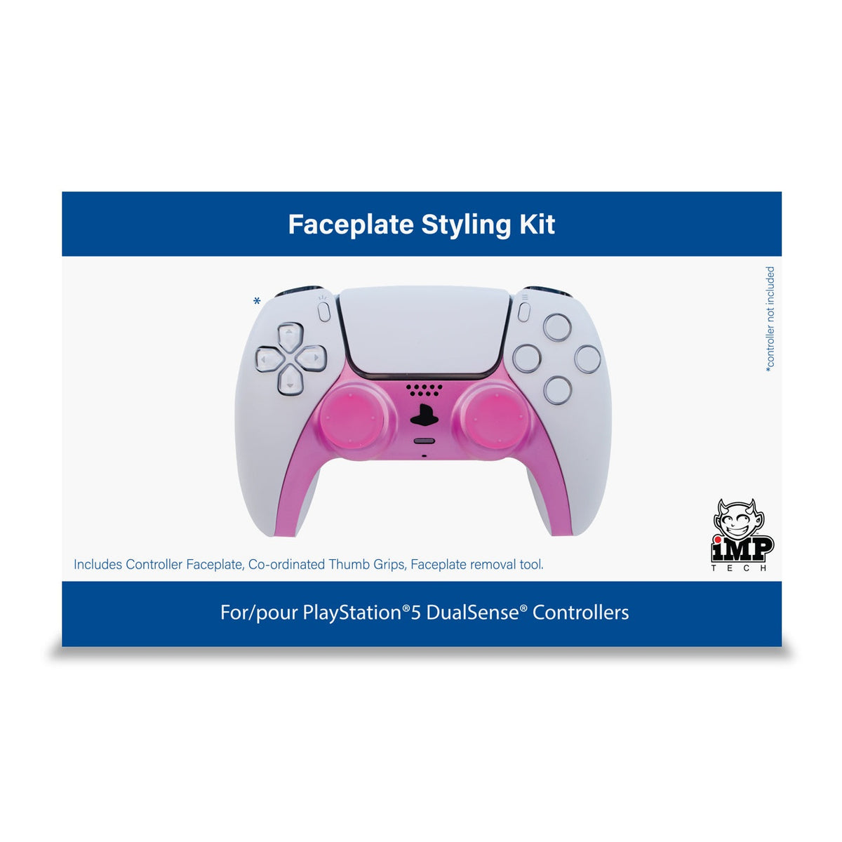 iMP Tech PS5 DualSense Controller Pink Faceplate Styling Kit