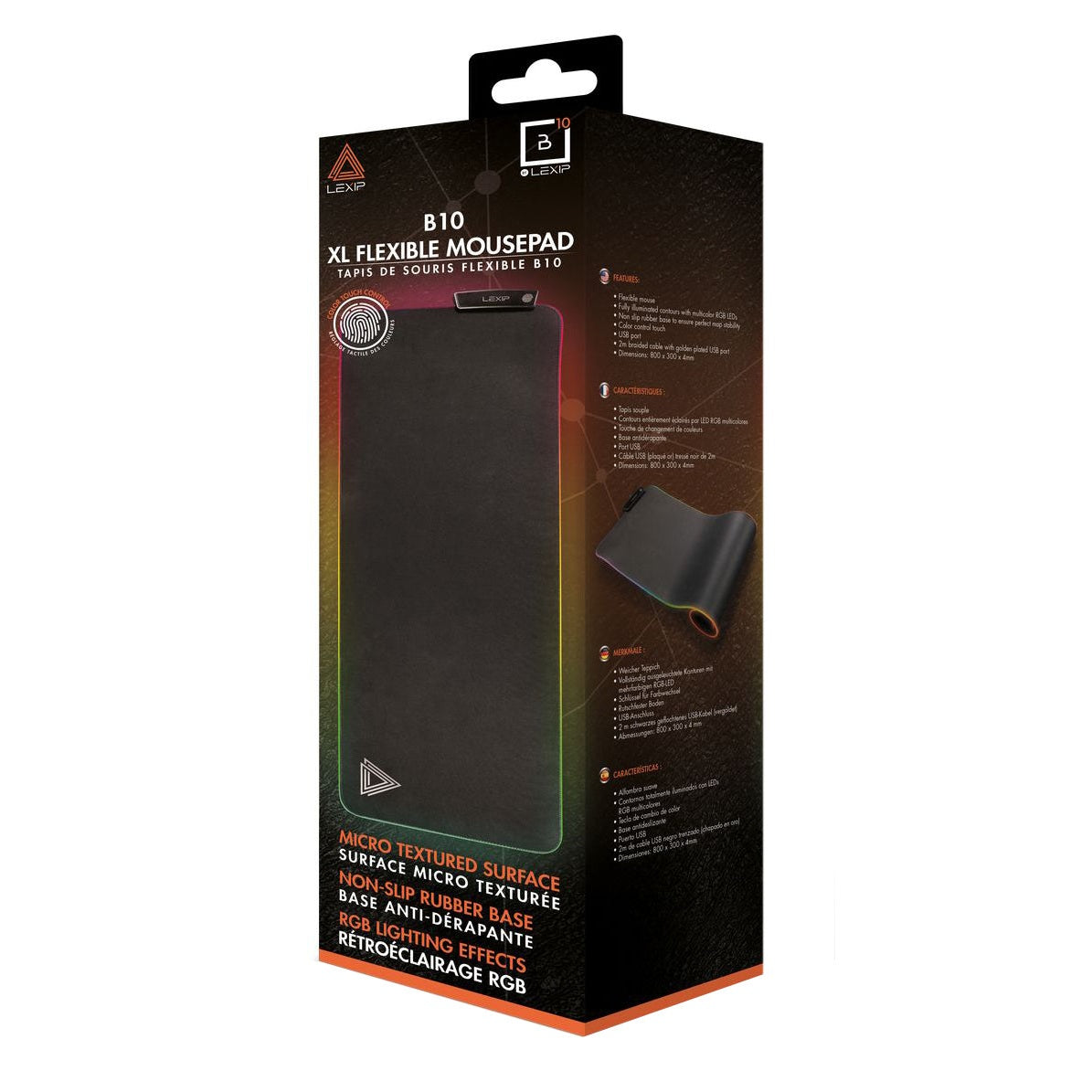 Lexip B10 XL RGB Flexible Gaming Mouse Mat
