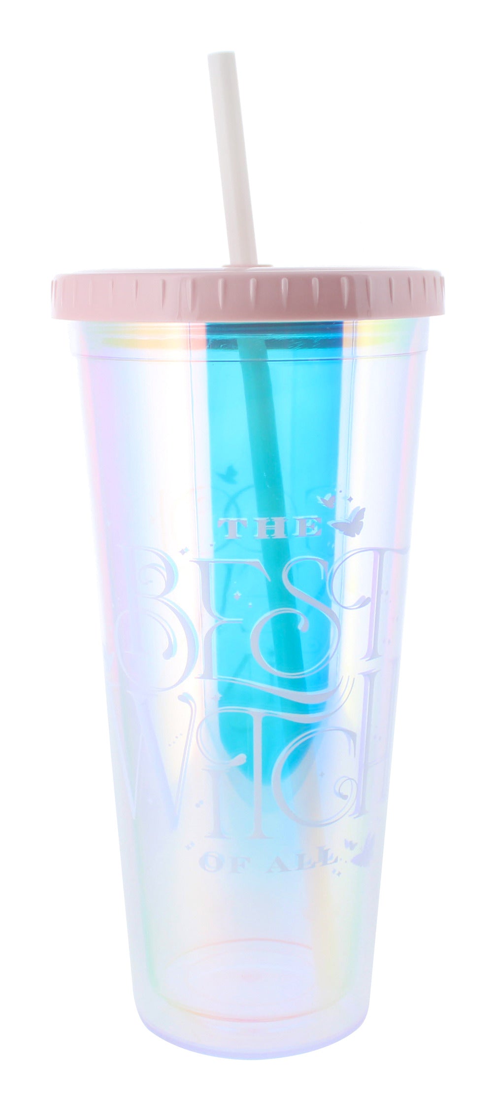 Wicked Glinda Pink Holographic Beaker with Straw 650ml