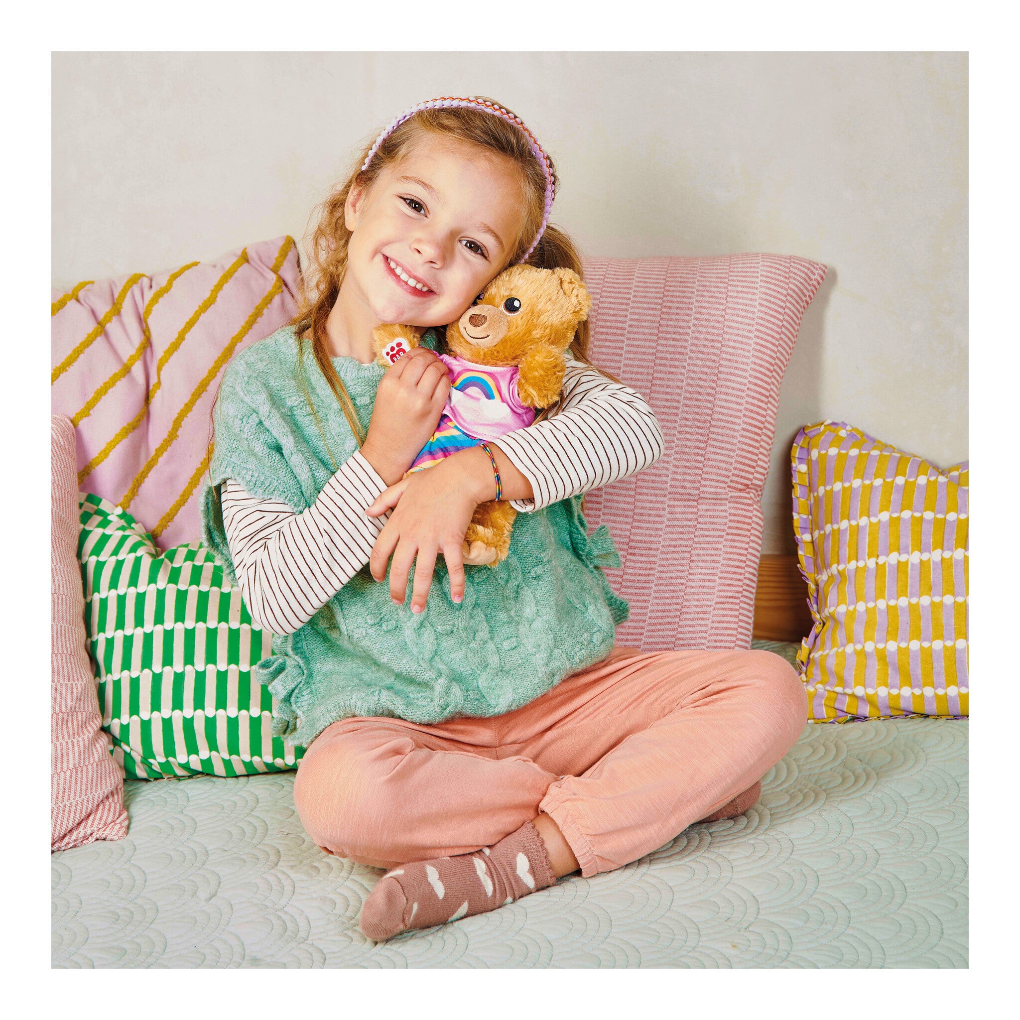 Casdon Build-A-Bear Workshop Furtastic Rainbow Bear & Outfit Pack