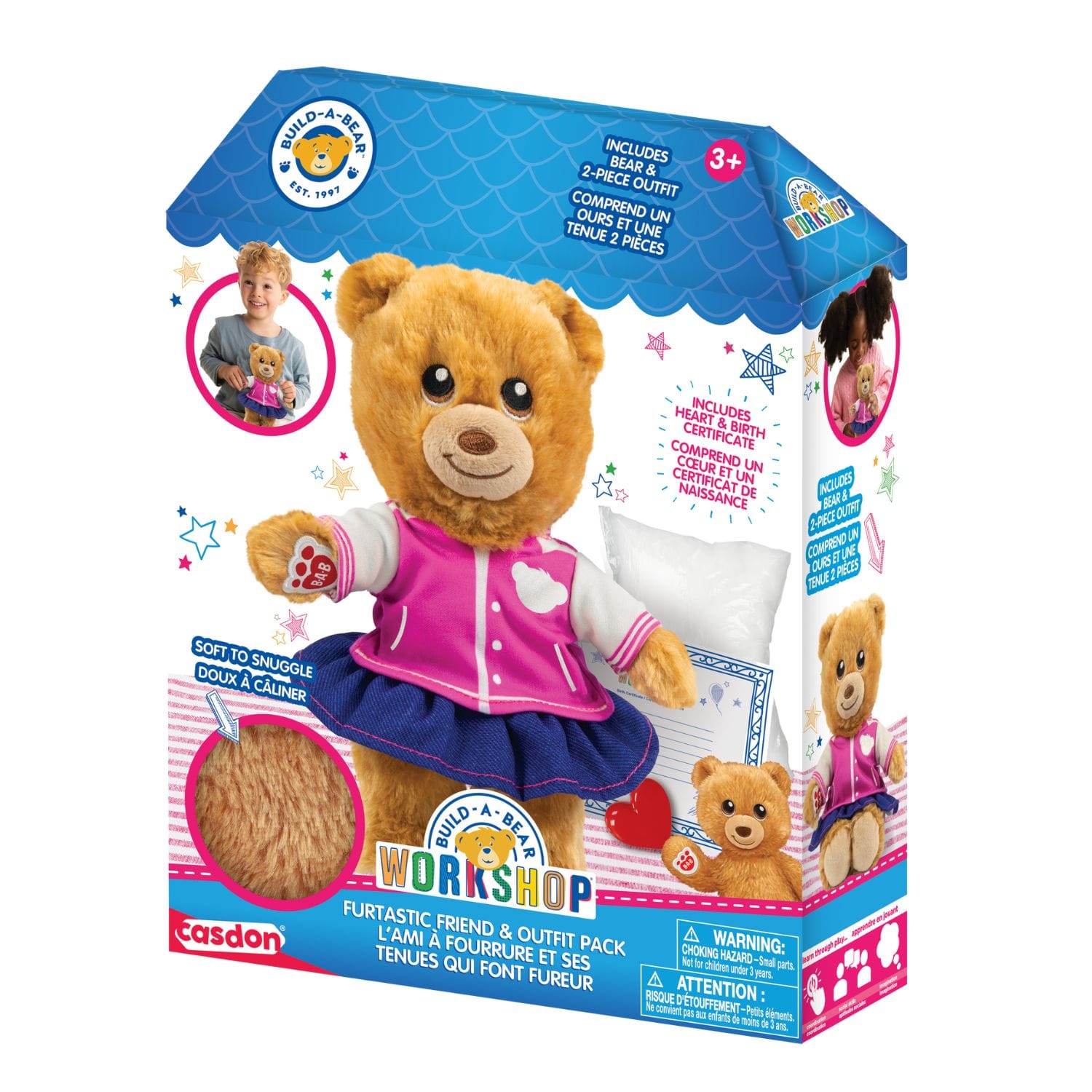 Casdon Build-A-Bear Workshop Furtastic Bear & Outfit Pack