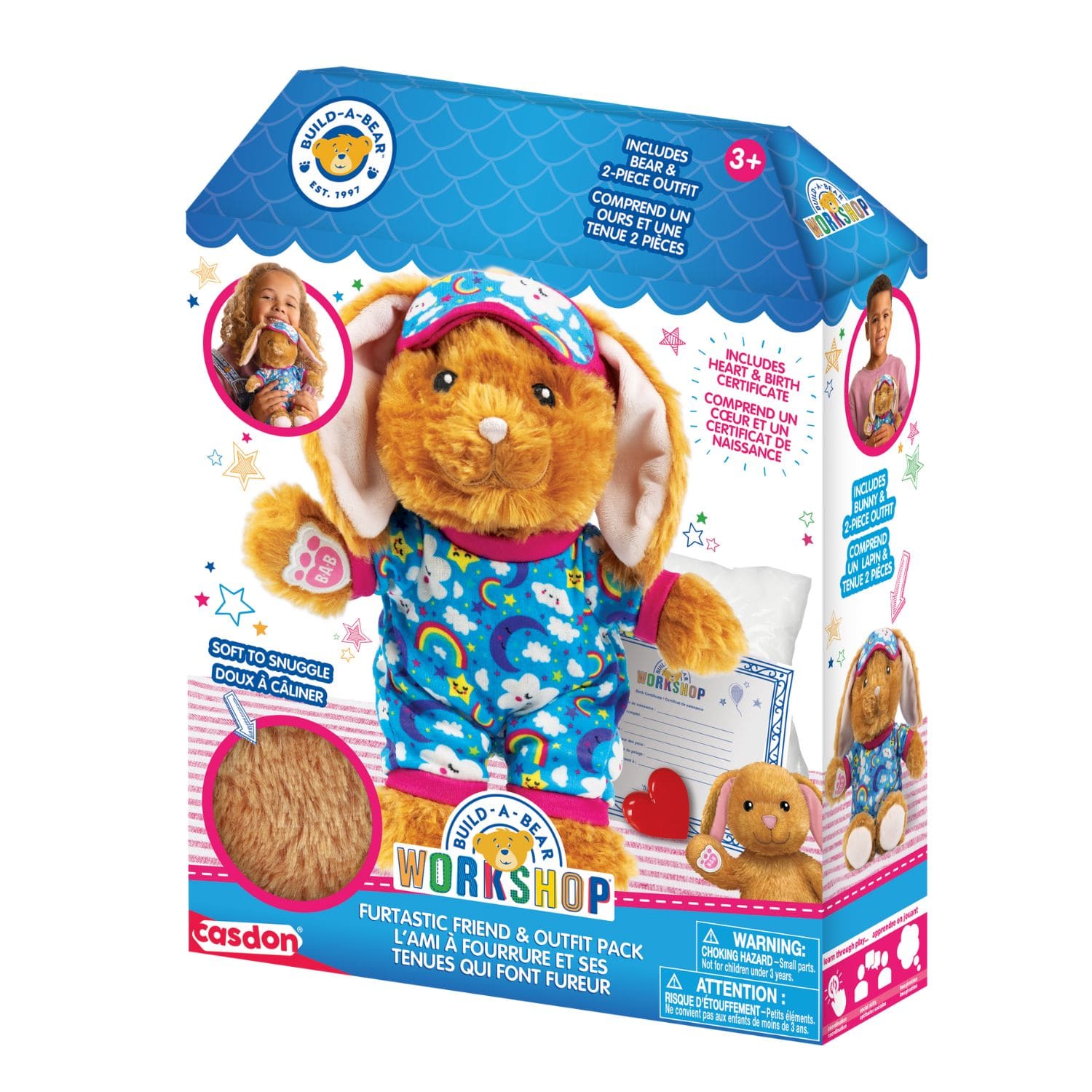 Casdon Build-A-Bear Workshop Furtastic Rabbit & Outfit Pack