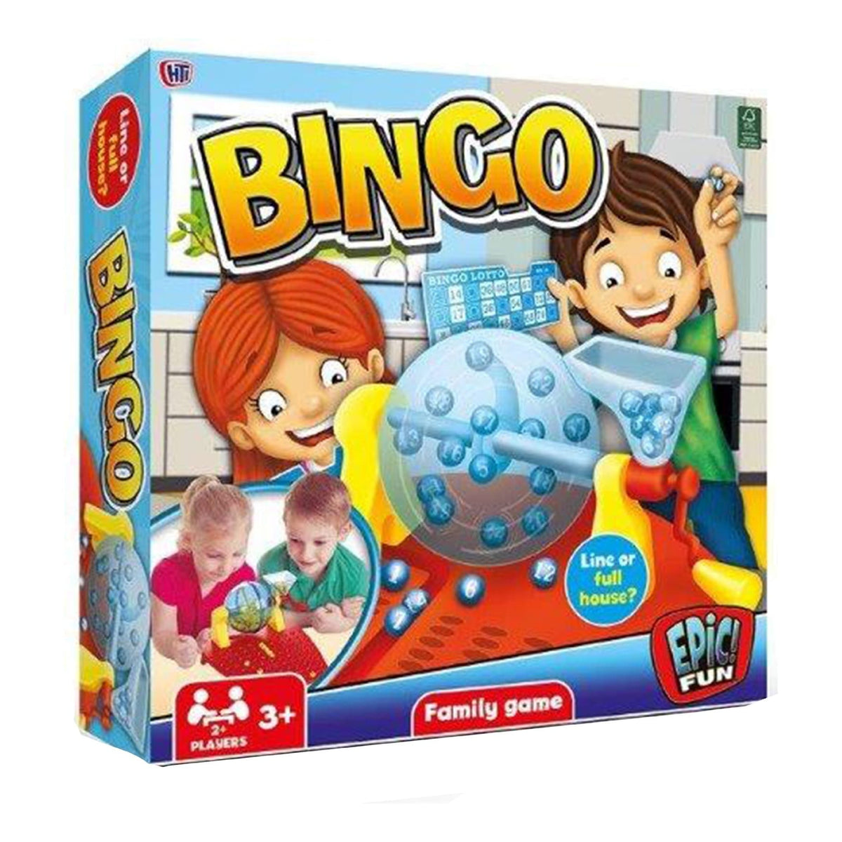 HTI Epic Fun Bingo Family Board Game with 90 Numbered Balls
