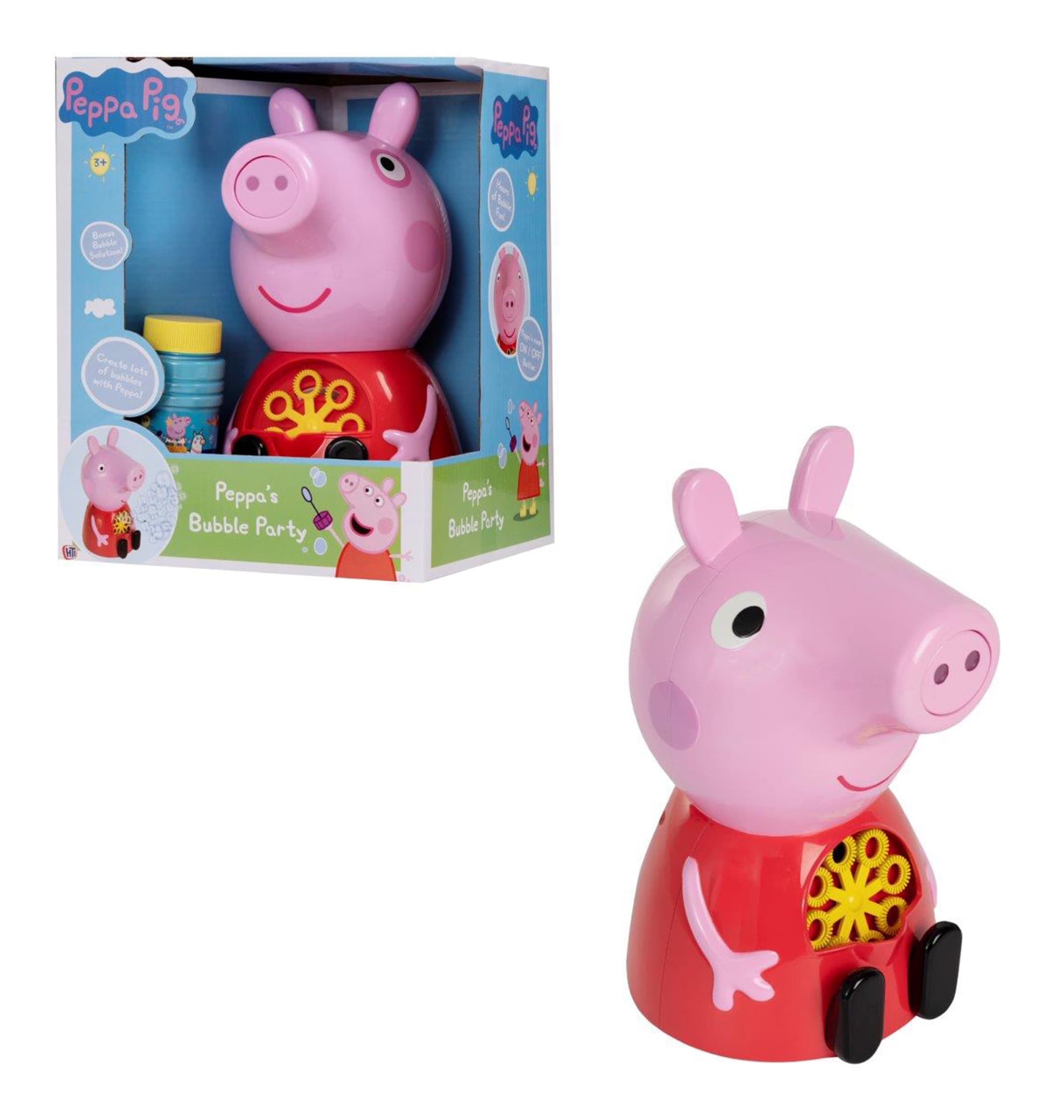 HTI Peppa Pig Bubble Party Character Bubble Machine with 118ml Bubble Solution