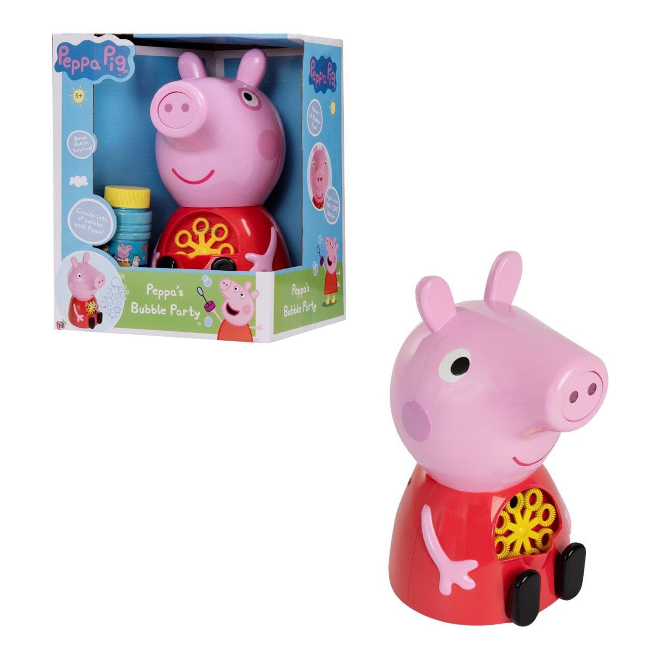 HTI Peppa Pig Bubble Party Character Bubble Machine with 118ml Bubble Solution