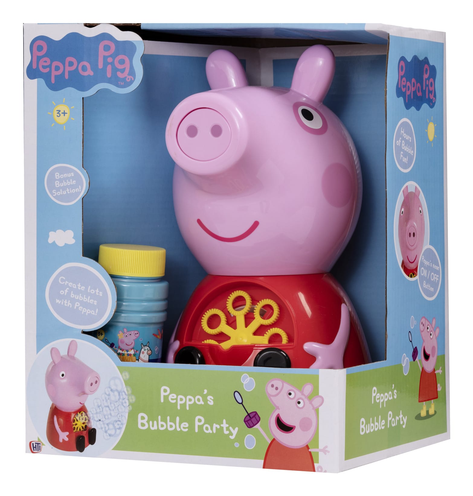 HTI Peppa Pig Bubble Party Character Bubble Machine with 118ml Bubble Solution