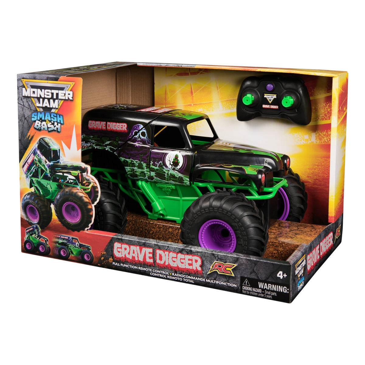 Monster Jam Smash & Bash Grave Digger 1:15 Remote Control Monster Truck