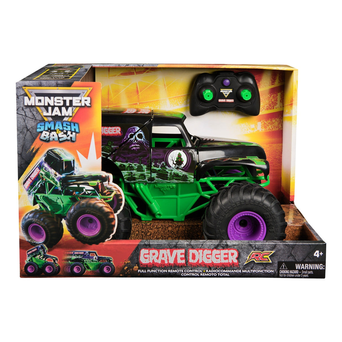 Monster Jam Smash & Bash Grave Digger 1:15 Remote Control Monster Truck