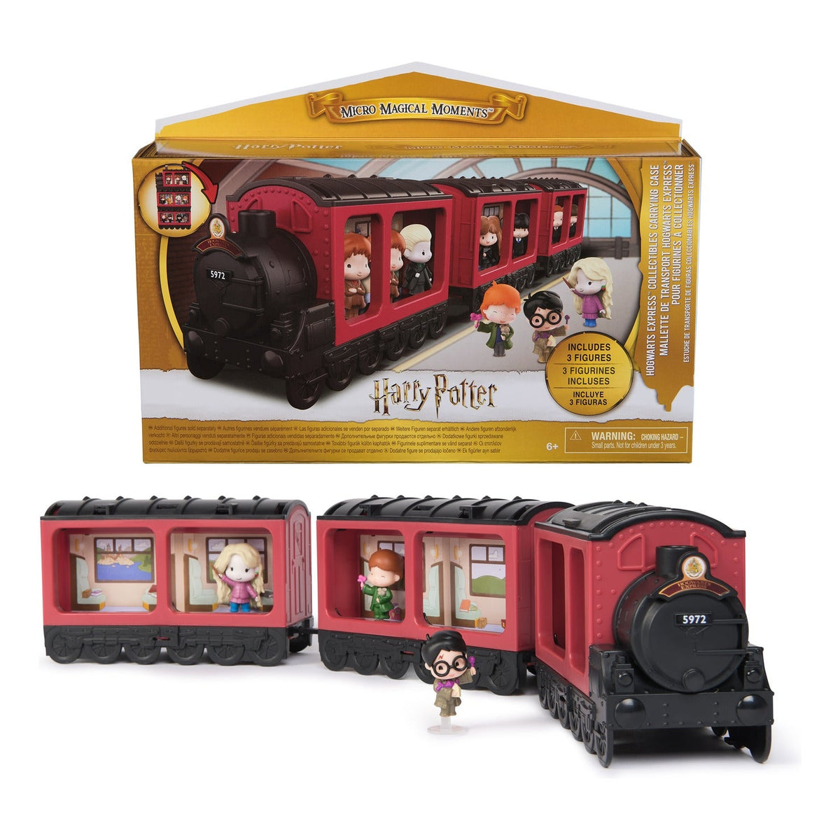 Harry Potter Micro Magical Moments Hogwarts Express Collectables Display Case with 3 Figures