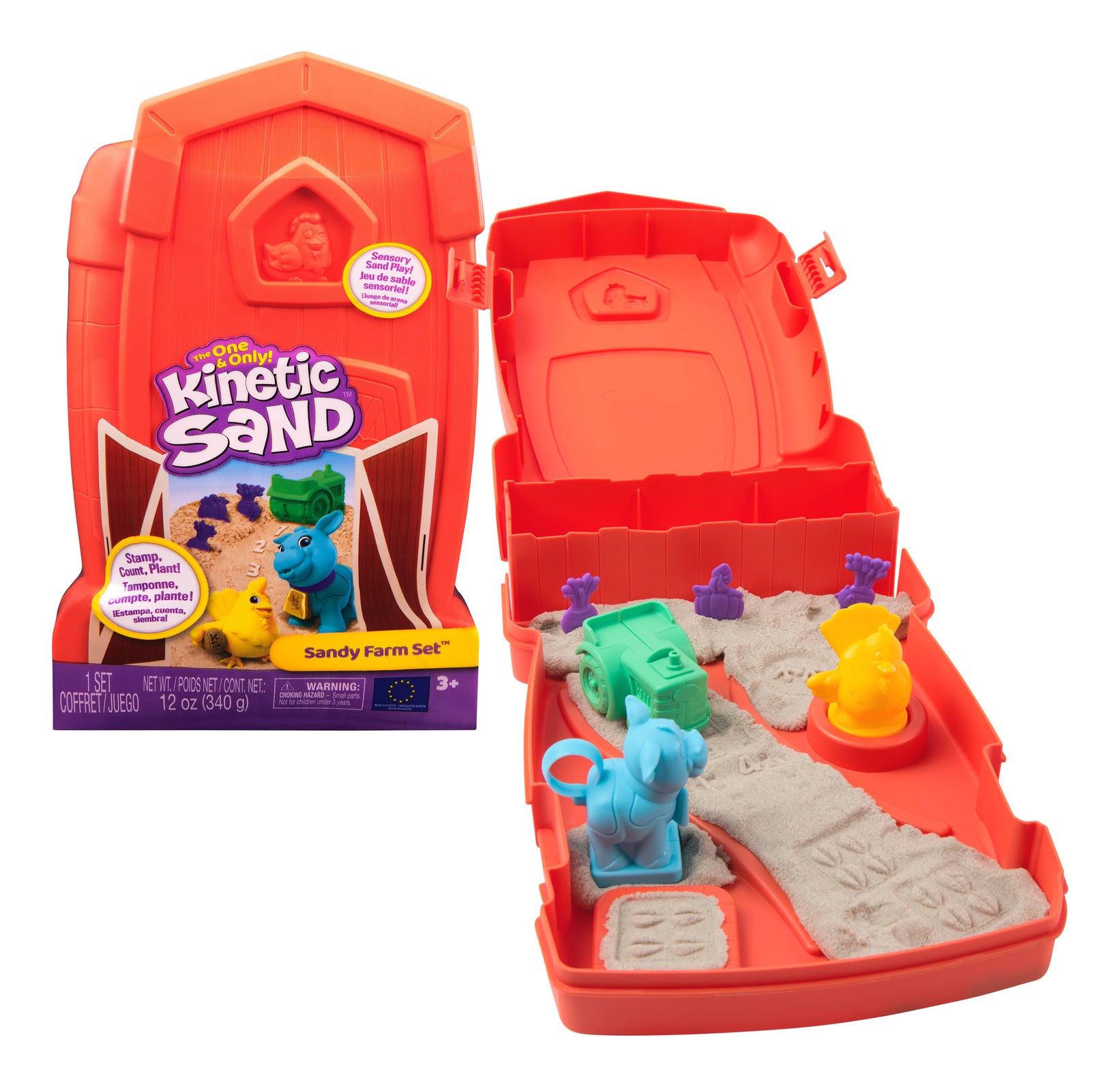 Kinetic Sand Sandy Farm Set with 340g Sand and 6 Tools