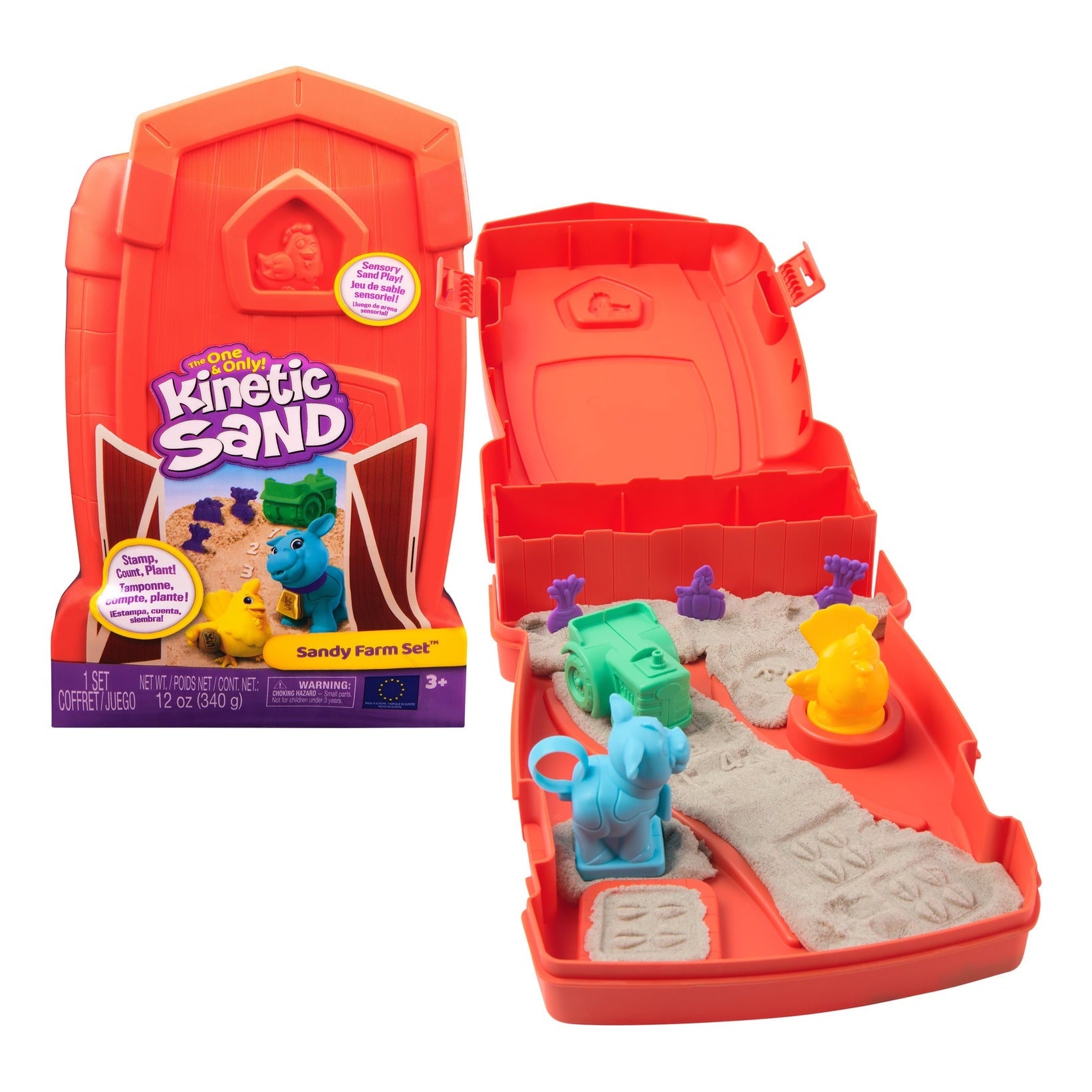 Kinetic Sand Sandy Farm Set with 340g Sand and 6 Tools