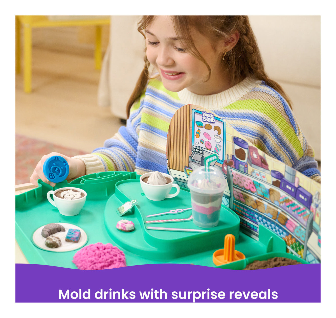 Kinetic Sand Café Case Playset with 793g Sand