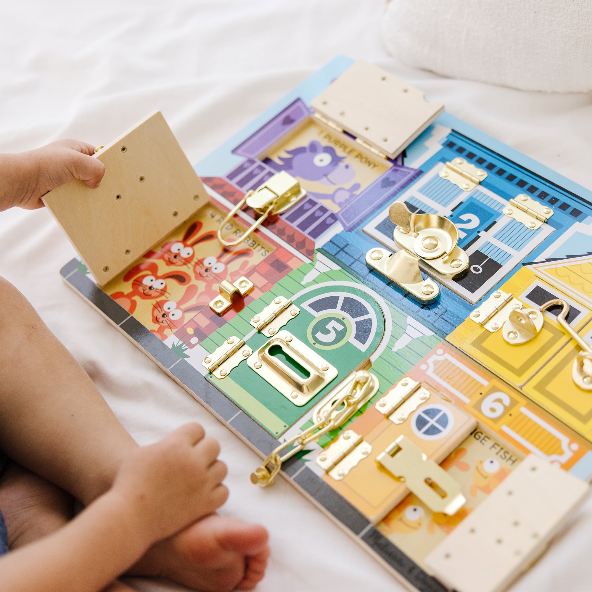 Melissa & Doug Wooden Latches Board Activity Toy