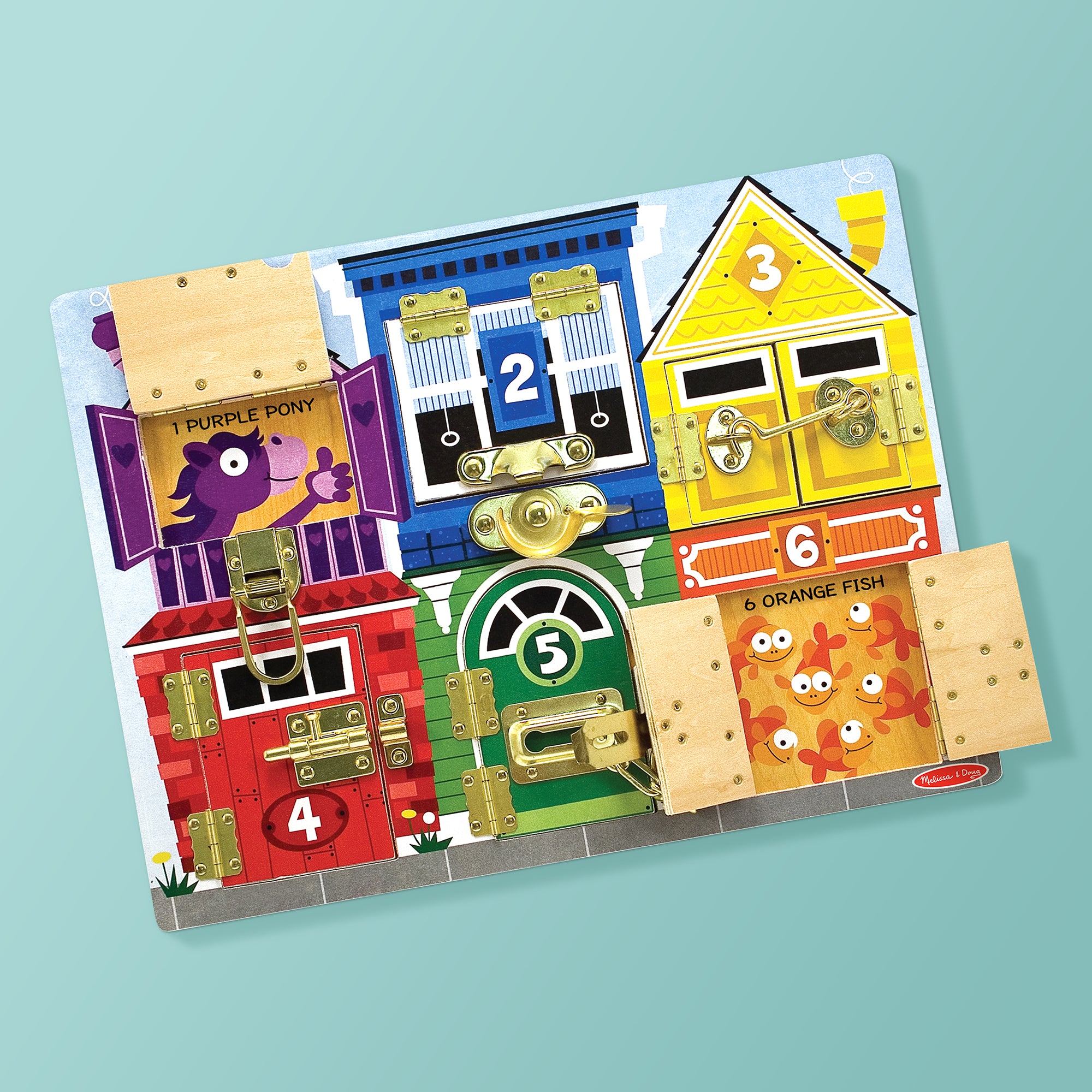 Melissa & Doug Wooden Latches Board Activity Toy