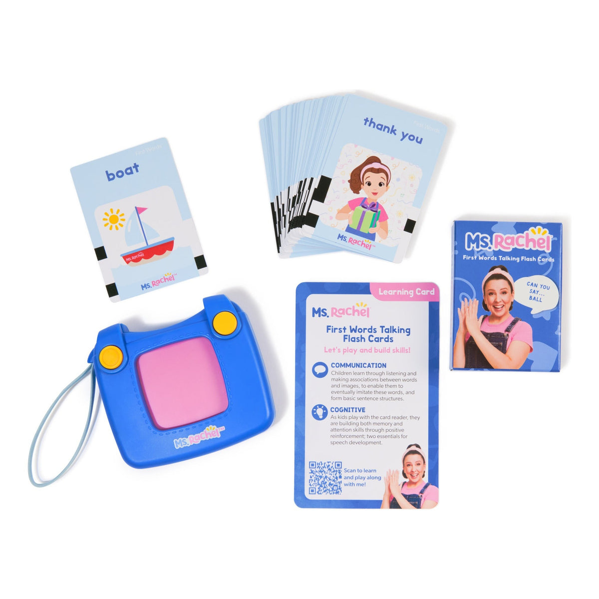 Ms. Rachel First Words Talking Flash Cards with Electronic Reader