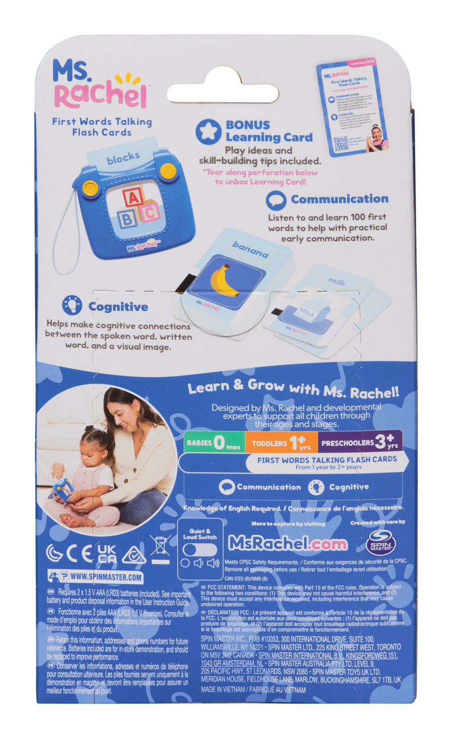 Ms. Rachel First Words Talking Flash Cards with Electronic Reader
