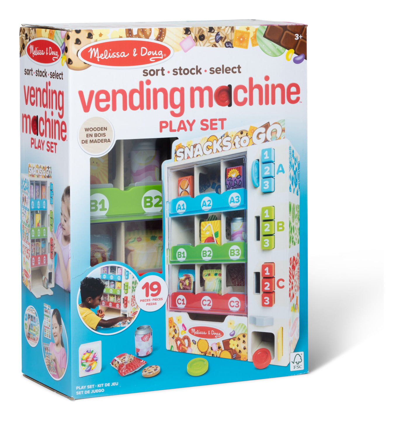 Melissa & Doug Sort, Stock, Select Wooden Vending Machine Play Set