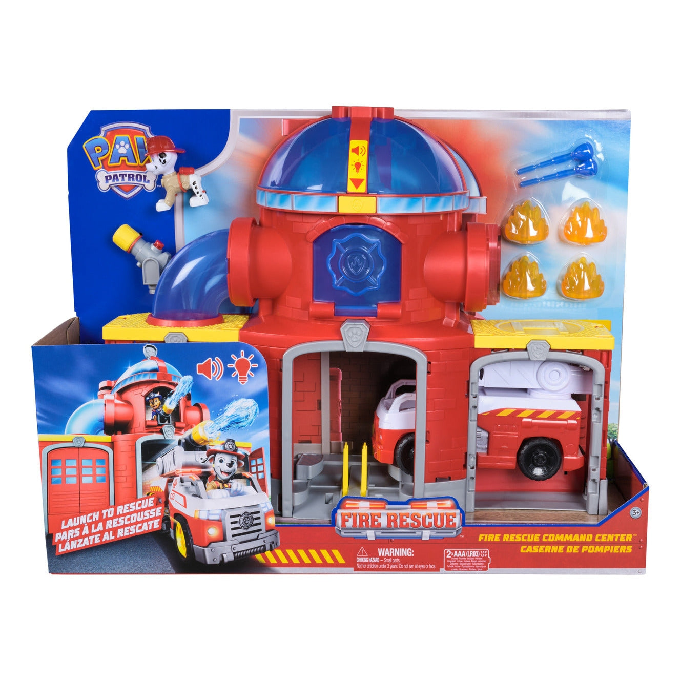 PAW Patrol Fire Rescue Fire Station Playset with Marshall