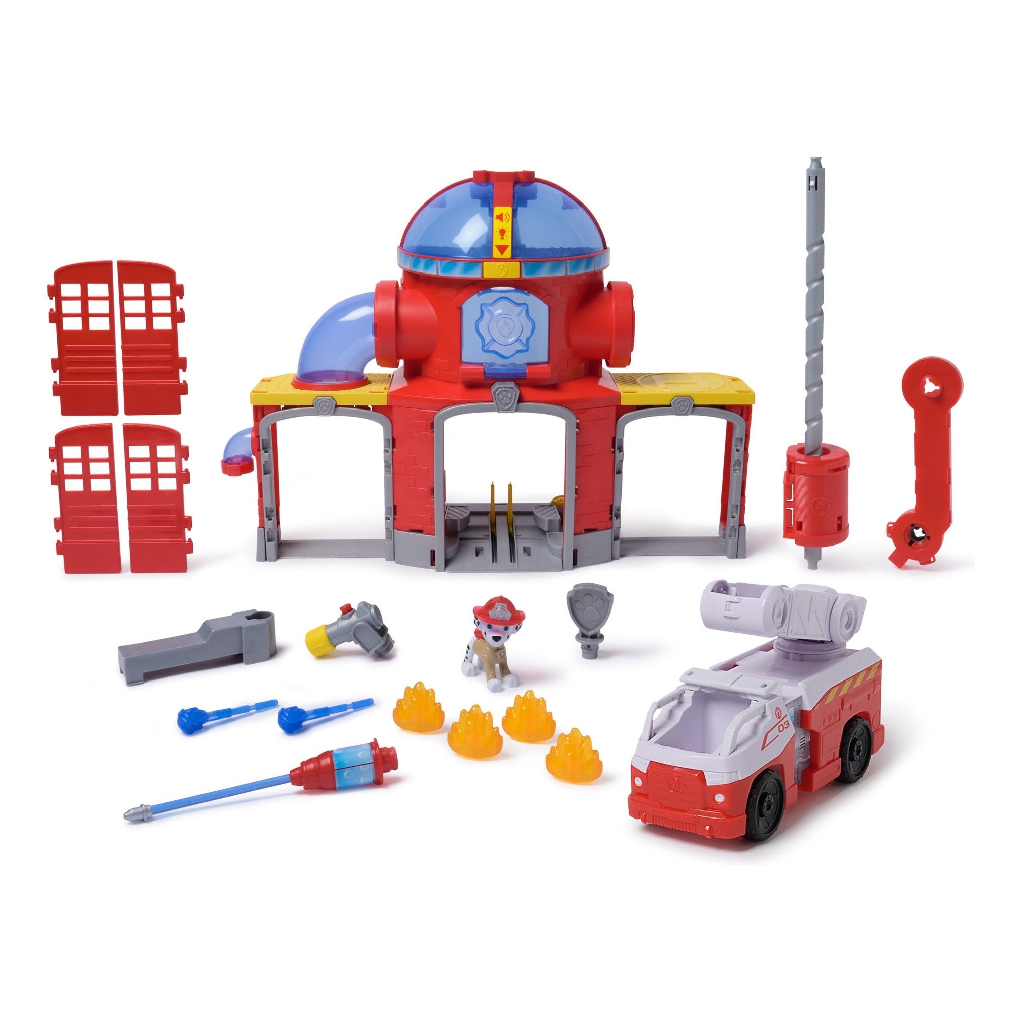 PAW Patrol Fire Rescue Fire Station Playset with Marshall