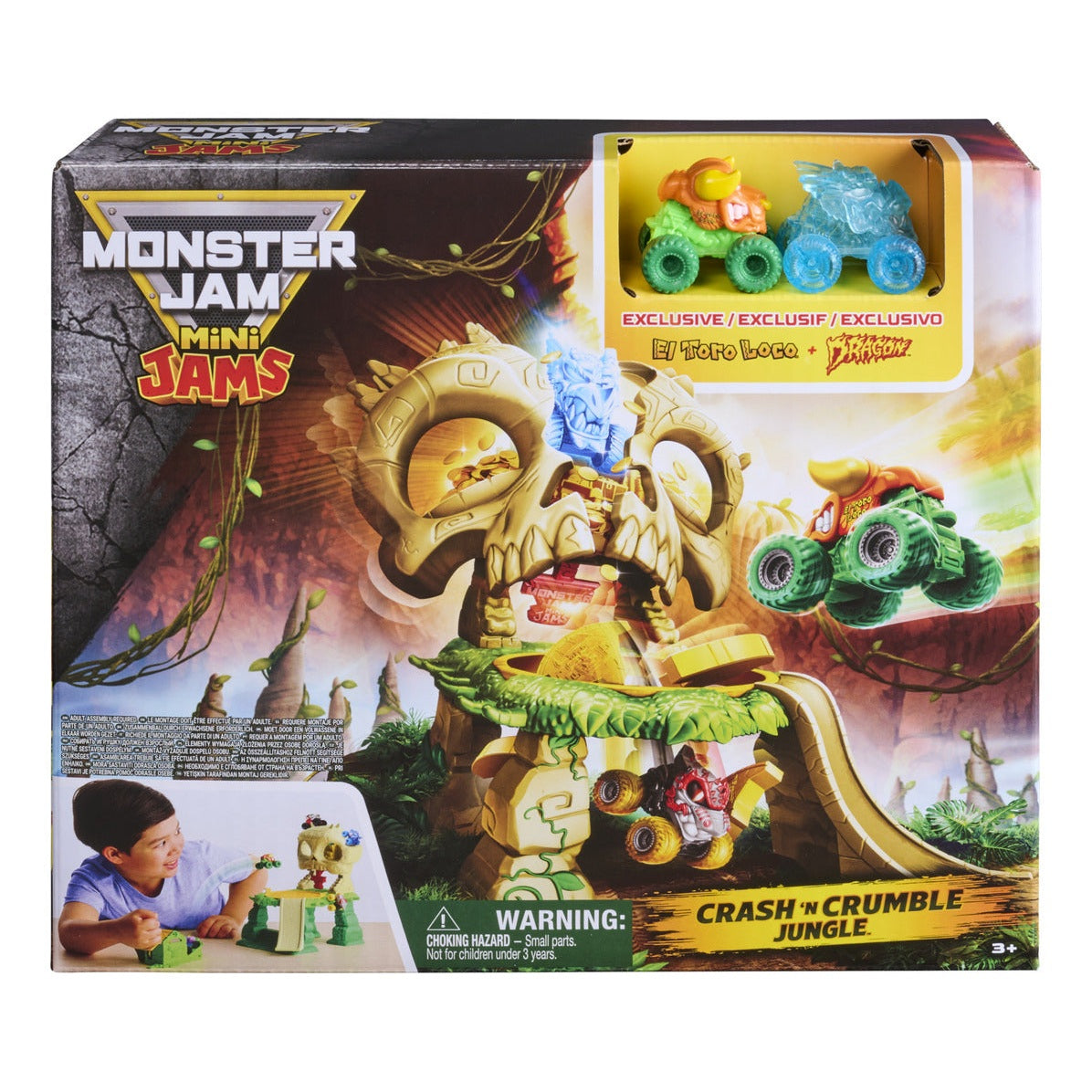 Monster Jam Mini Jams Crash & Crumble Skull Escape Playset