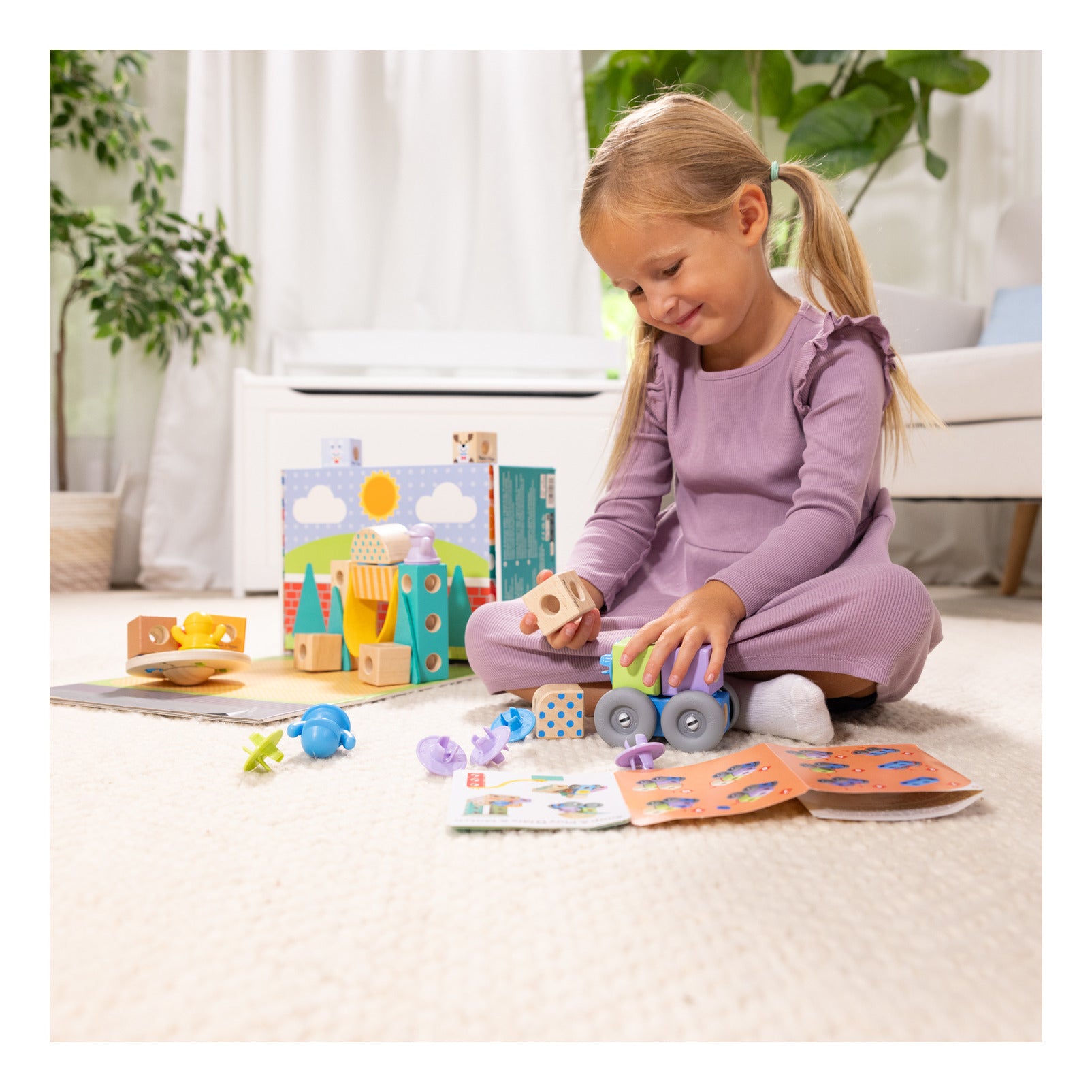 Melissa & Doug Blockables Town Building Set – 73 Pieces