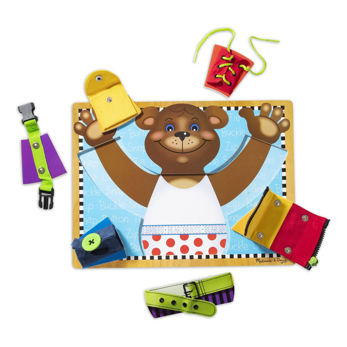 Melissa & Doug Basic Skills Board Wooden Dressing Skills Puzzle
