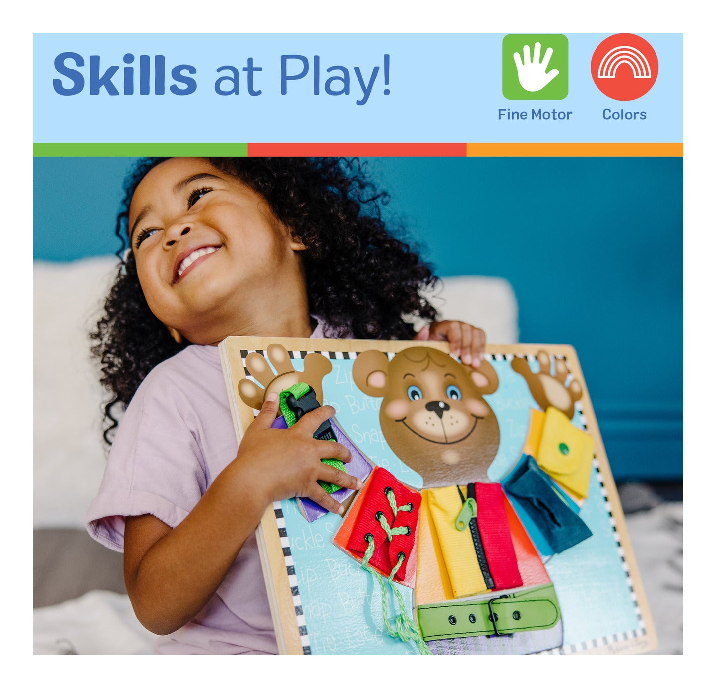 Melissa & Doug Basic Skills Board Wooden Dressing Skills Puzzle