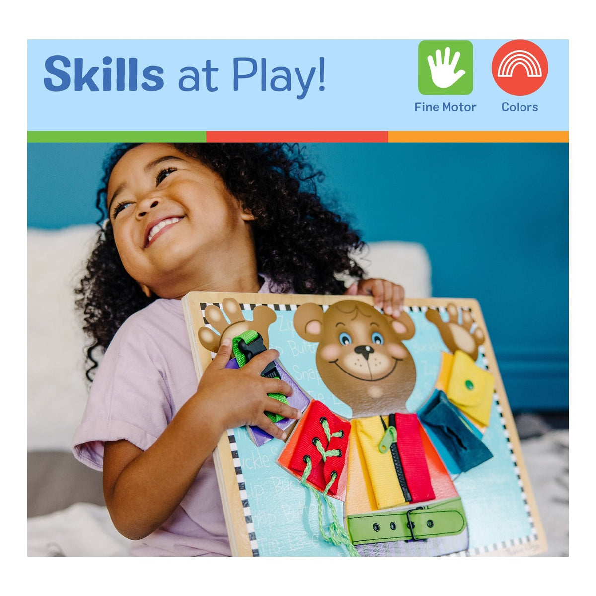 Melissa & Doug Basic Skills Board Wooden Dressing Skills Puzzle