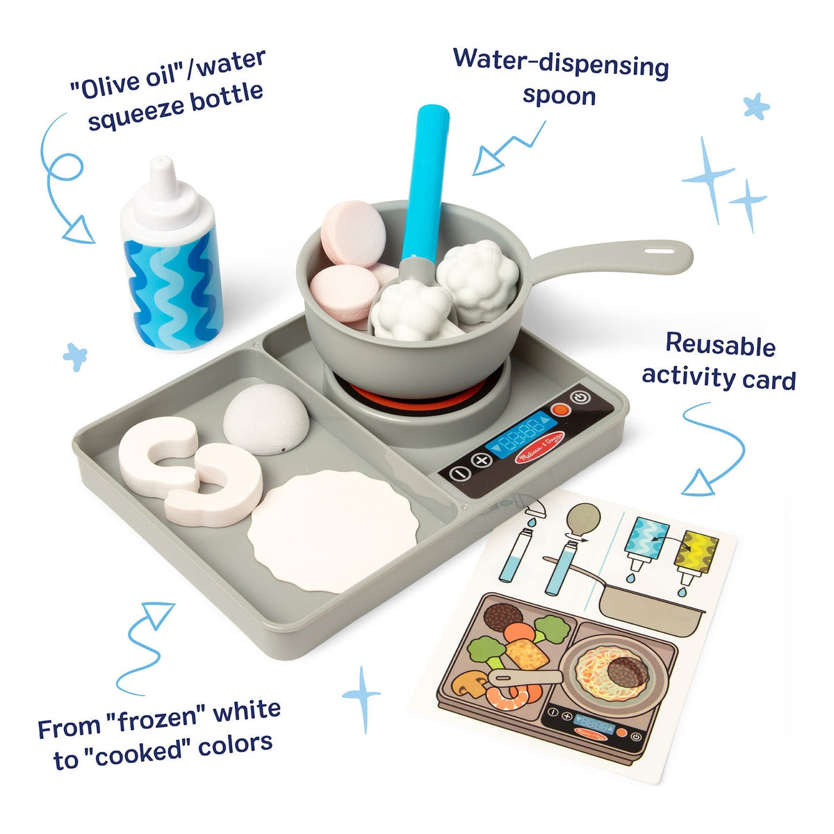 Melissa & Doug Simmer & Stir Stovetop Play Set with Colour-Changing Food