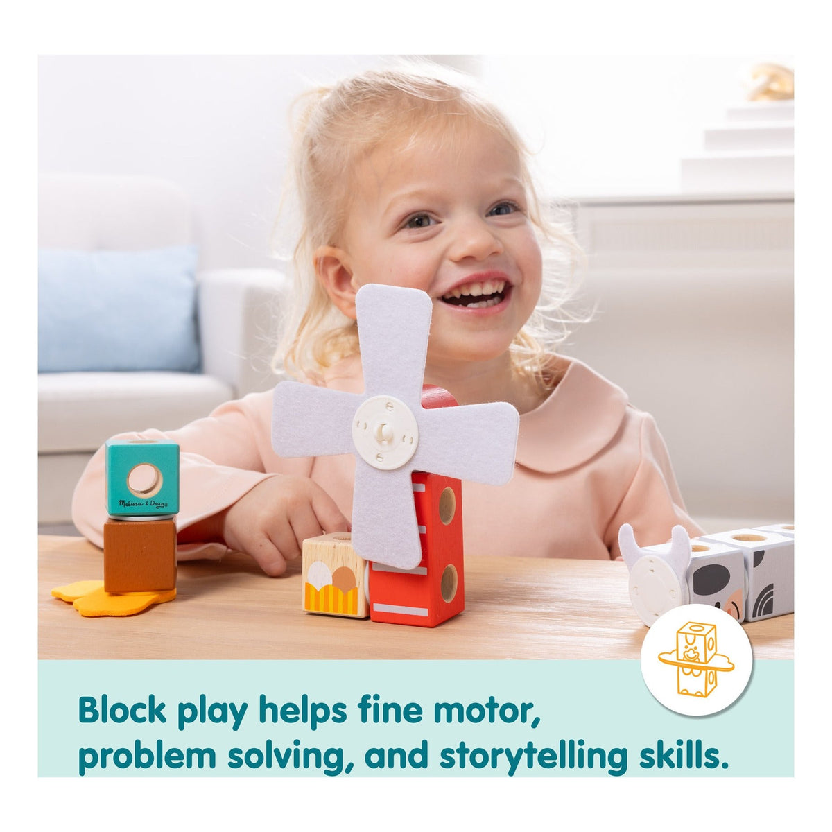 Melissa & Doug Blockables Farm Building Set, 56 Pieces