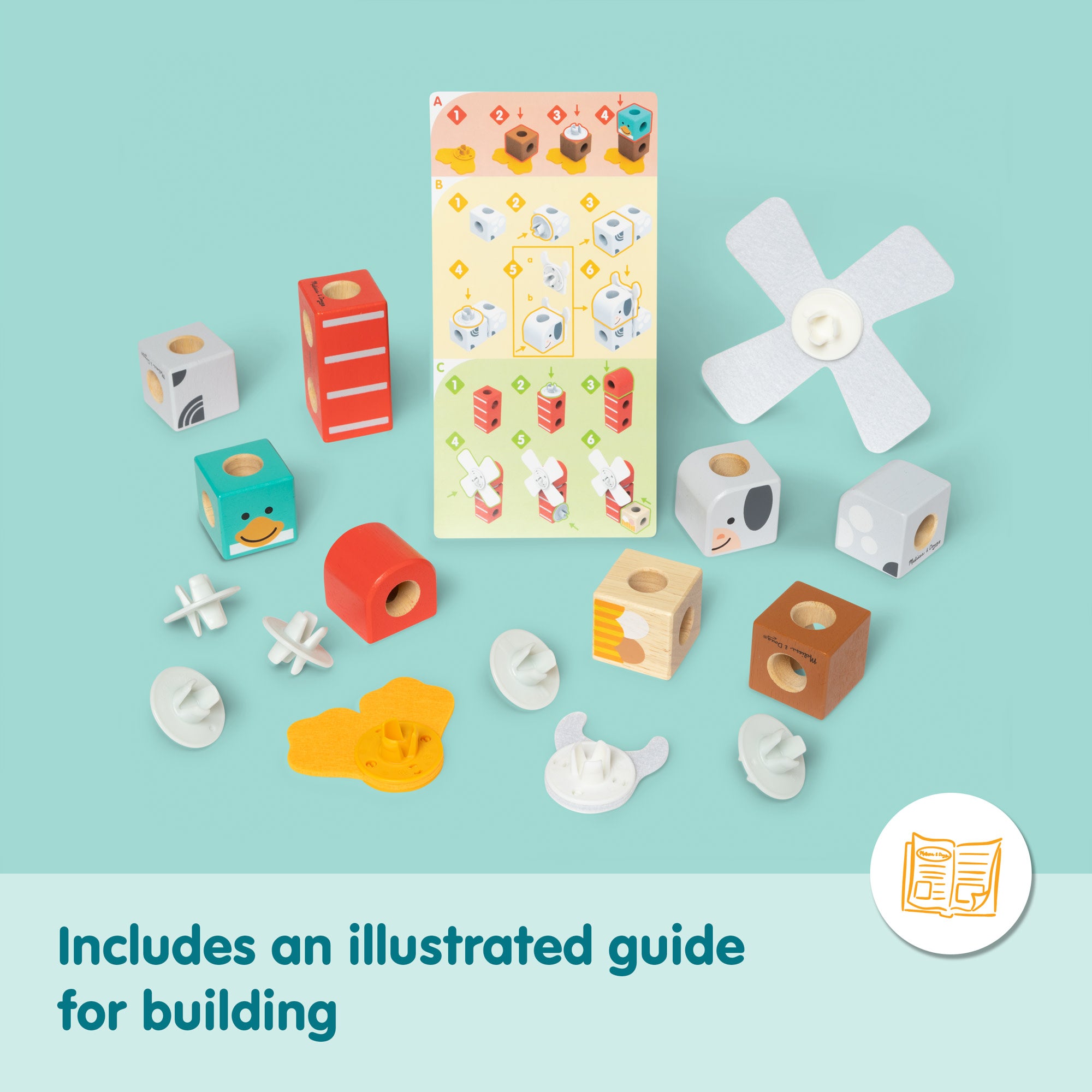 Melissa & Doug Blockables Farm Building Set, 56 Pieces