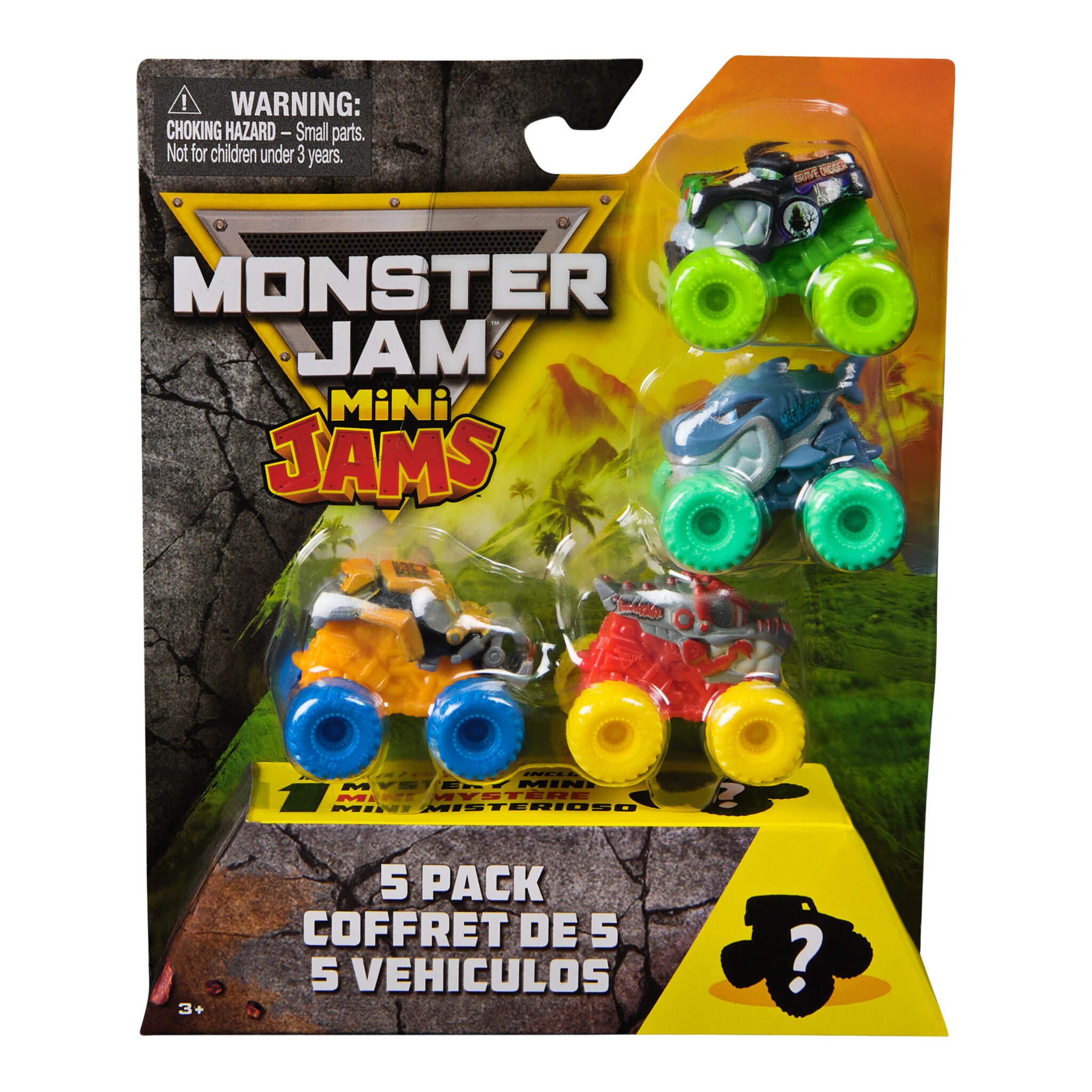Monster Jam Mini 5-Pack Monster Trucks with Mystery Vehicle