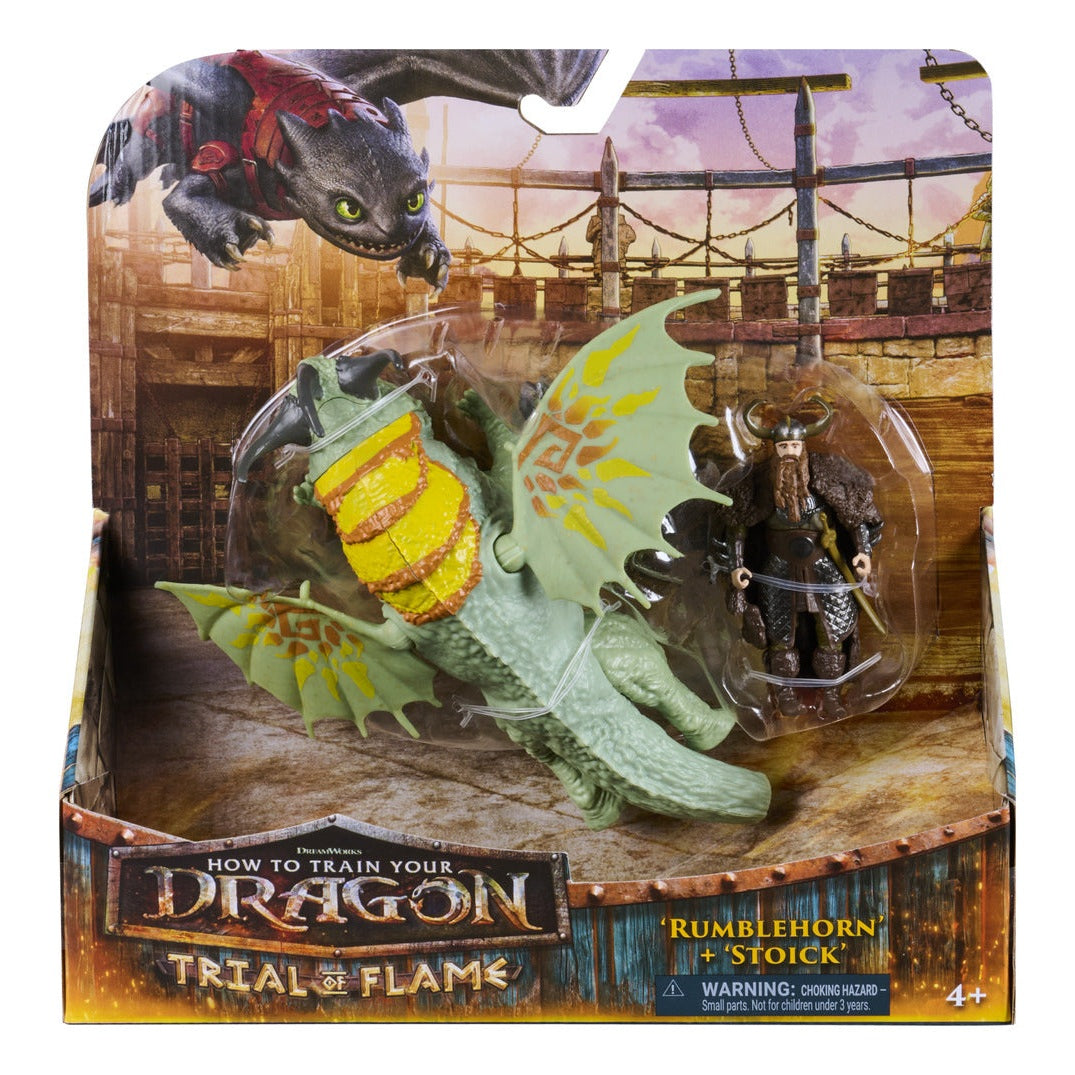 Spin Master DreamWorks Dragons Rumblehorn and Stoick Action Figure Set