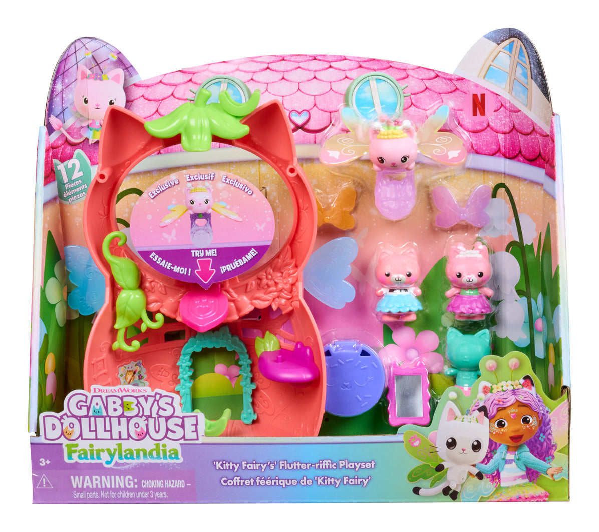 Gabby's Dollhouse Fairylandia Kitty Fairy Flutter Fairy Playset