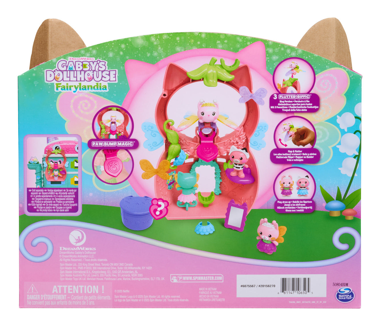 Gabby's Dollhouse Fairylandia Kitty Fairy Flutter Fairy Playset