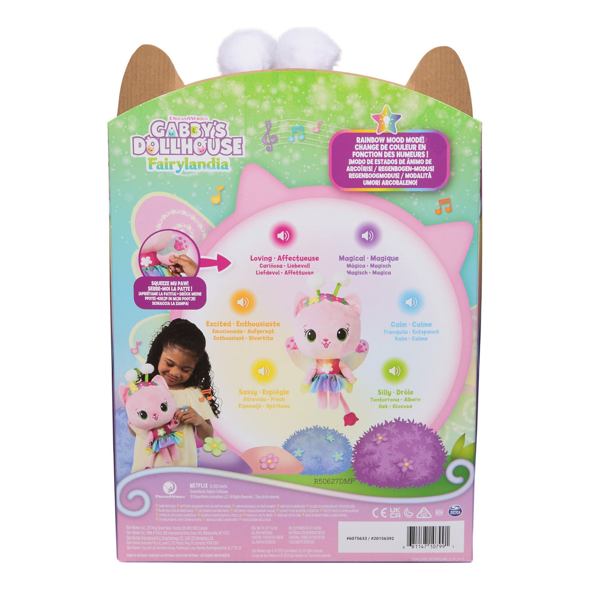 Gabby's Dollhouse Rainbow Light-Up Kitty Fairy Plush
