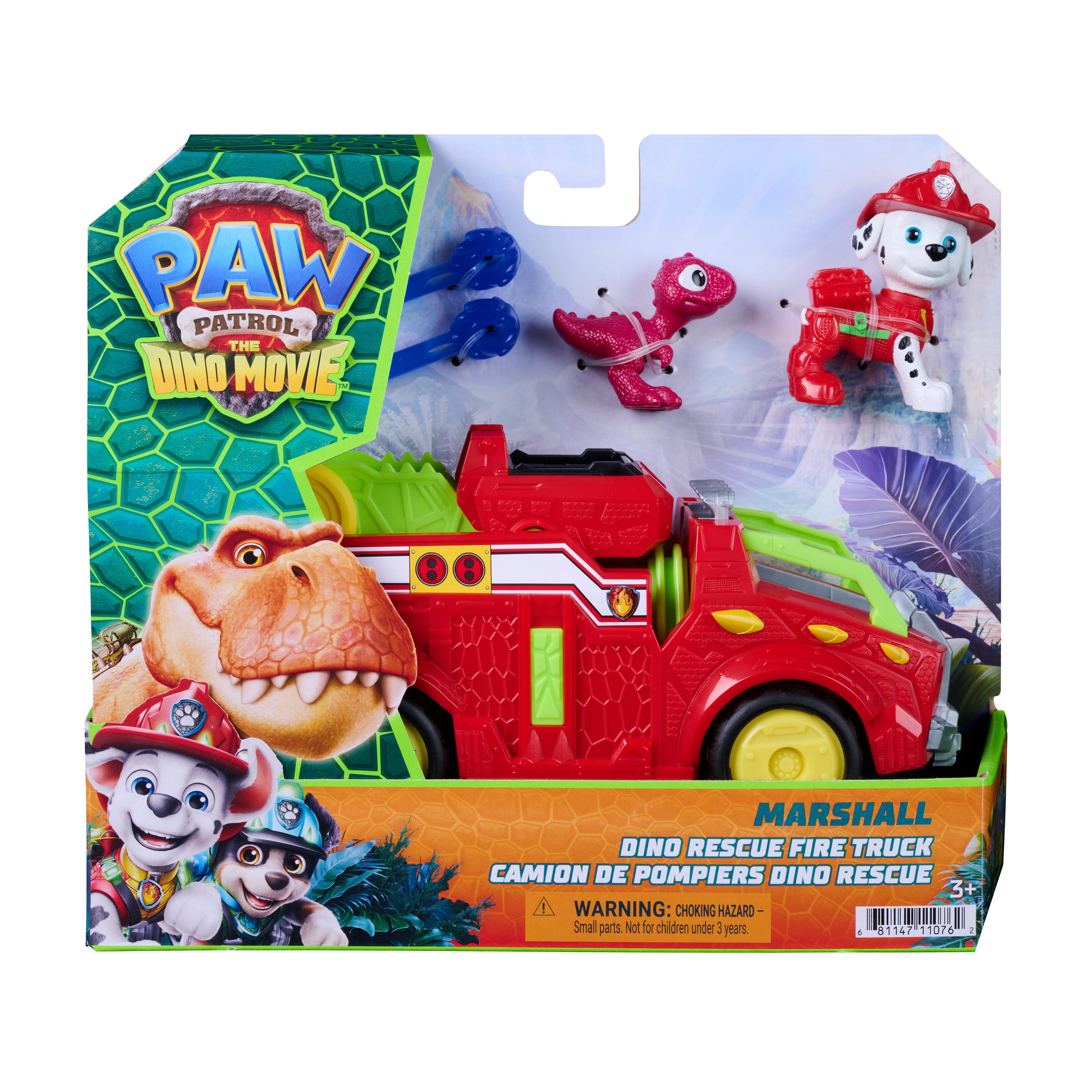 PAW Patrol The Dino Movie Marshall Dino Rescue Fire Engine Vehicle