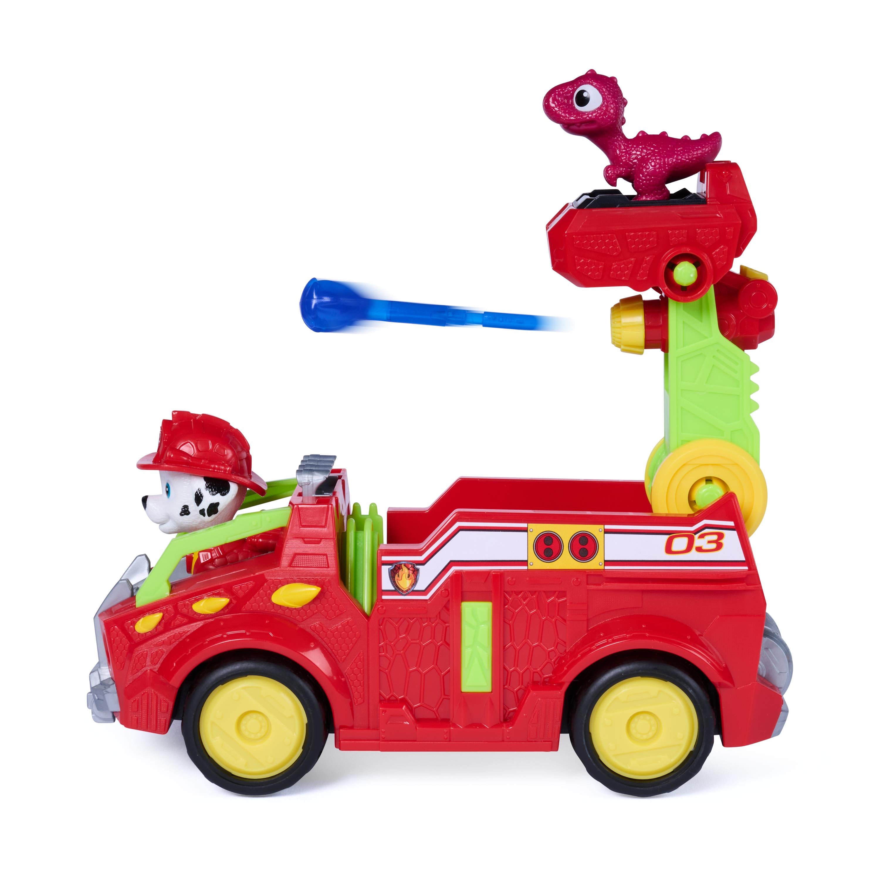 PAW Patrol The Dino Movie Marshall Dino Rescue Fire Engine Vehicle