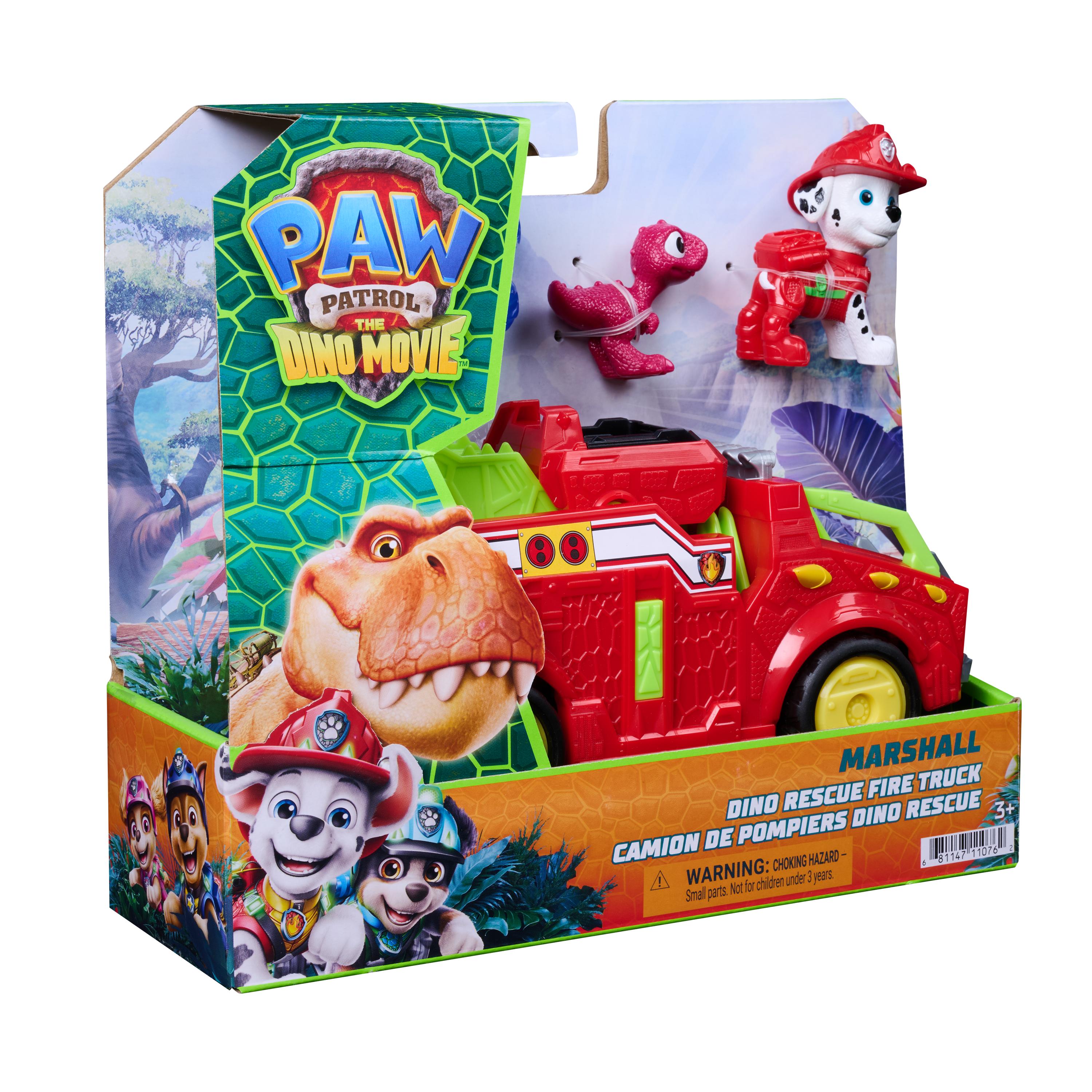 PAW Patrol The Dino Movie Marshall Dino Rescue Fire Engine Vehicle