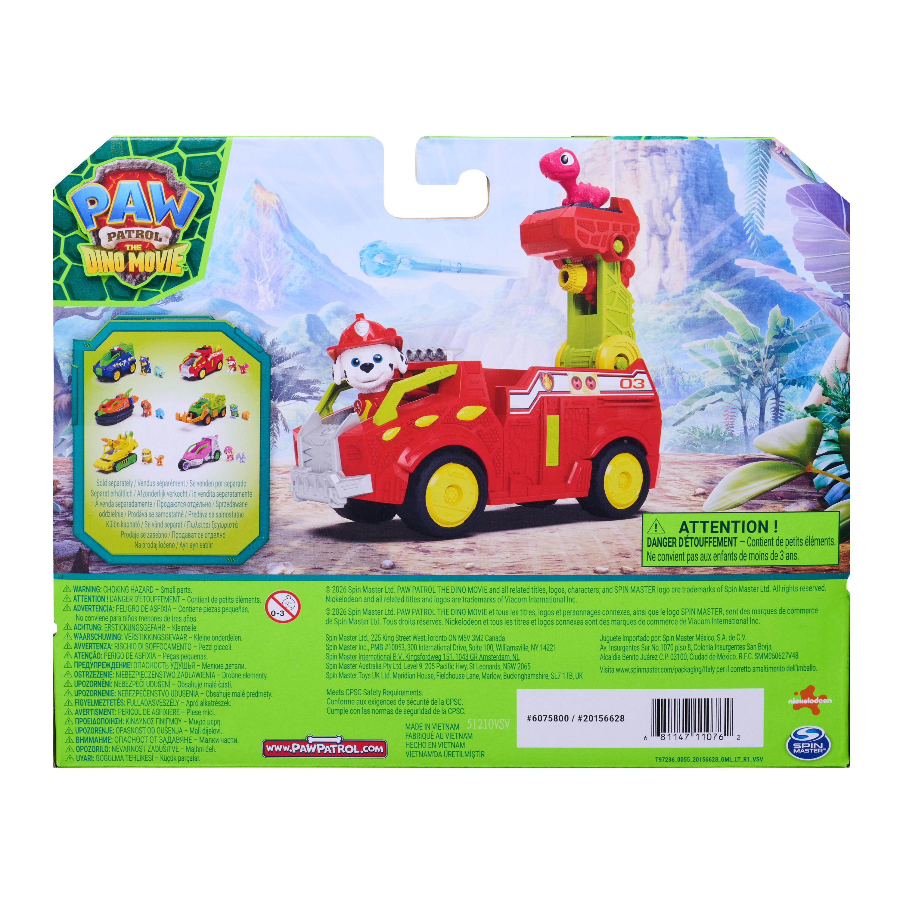PAW Patrol The Dino Movie Marshall Dino Rescue Fire Engine Vehicle