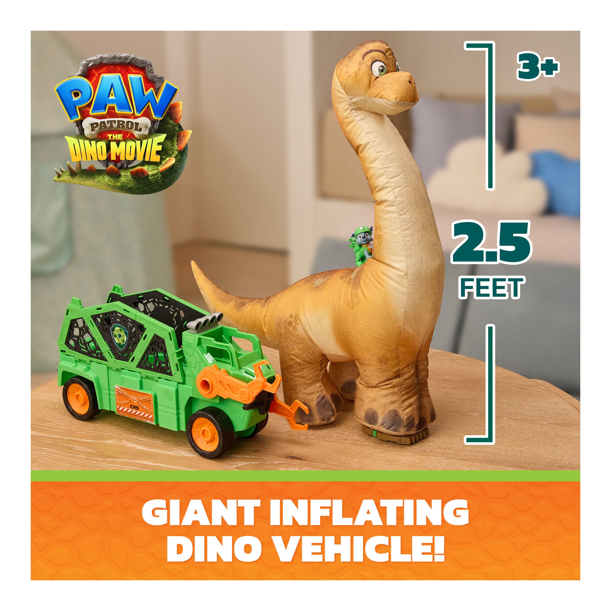 PAW Patrol Megasaurus Dino Vehicle with Inflatable Dinosaur and Rocky