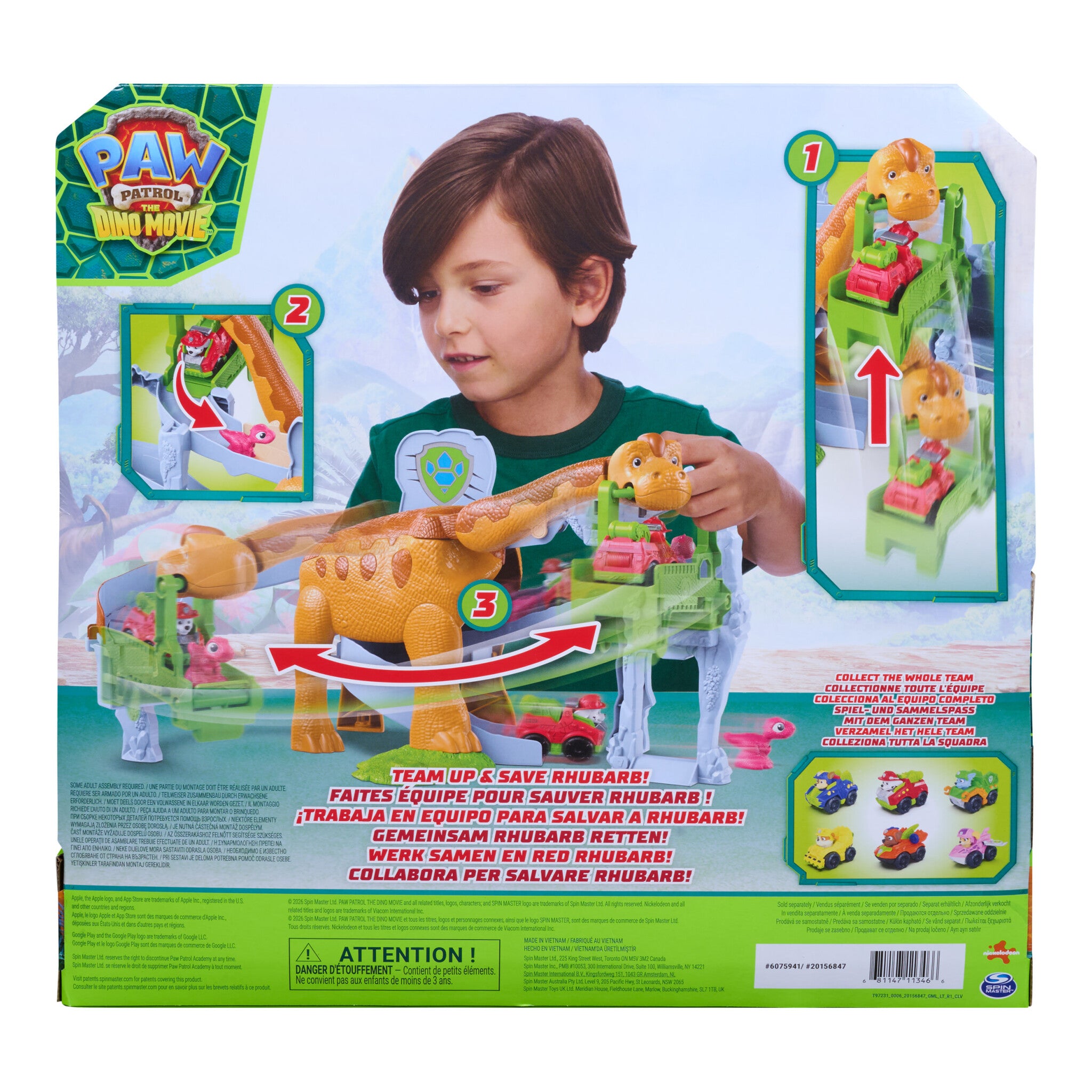 PAW Patrol Dino Movie Pup Squad Lift & Roar Playset with Marshall