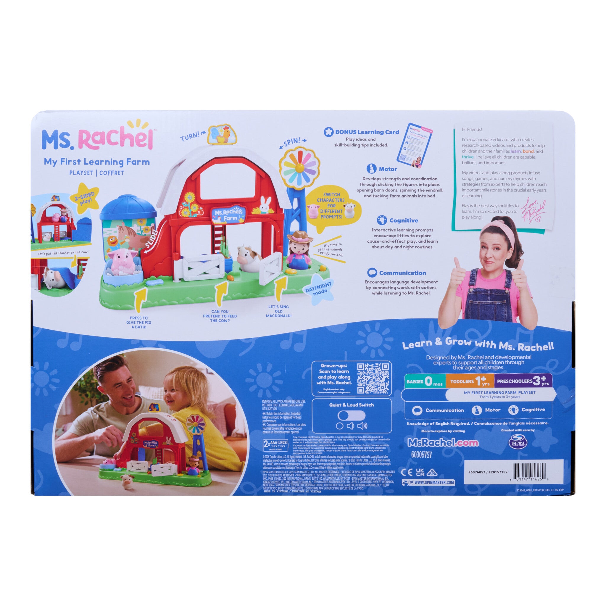 Ms. Rachel My First Learning Farm Playset with Songs and Animal Figures