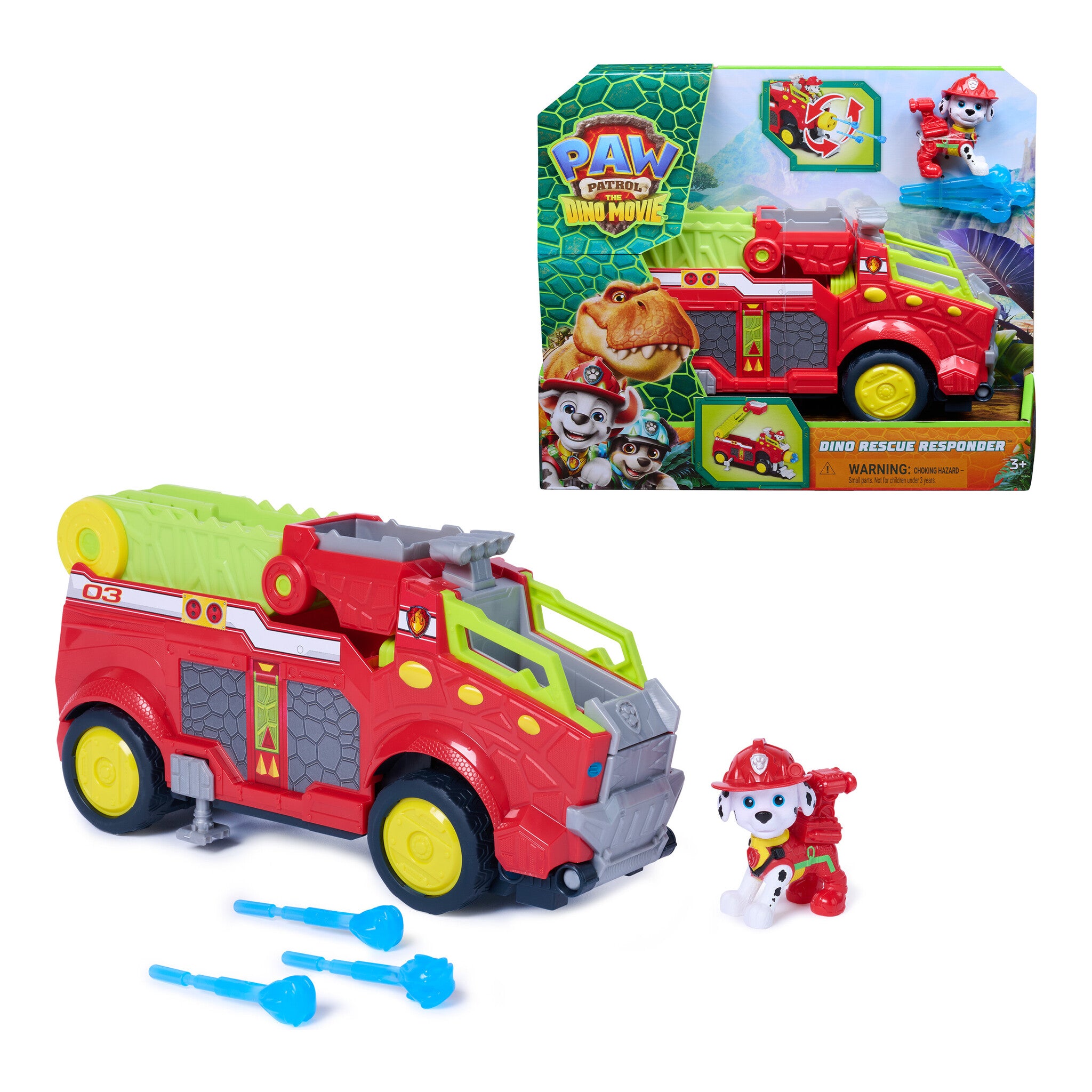 PAW Patrol Dino Rescue Responder Fire Engine with Marshall