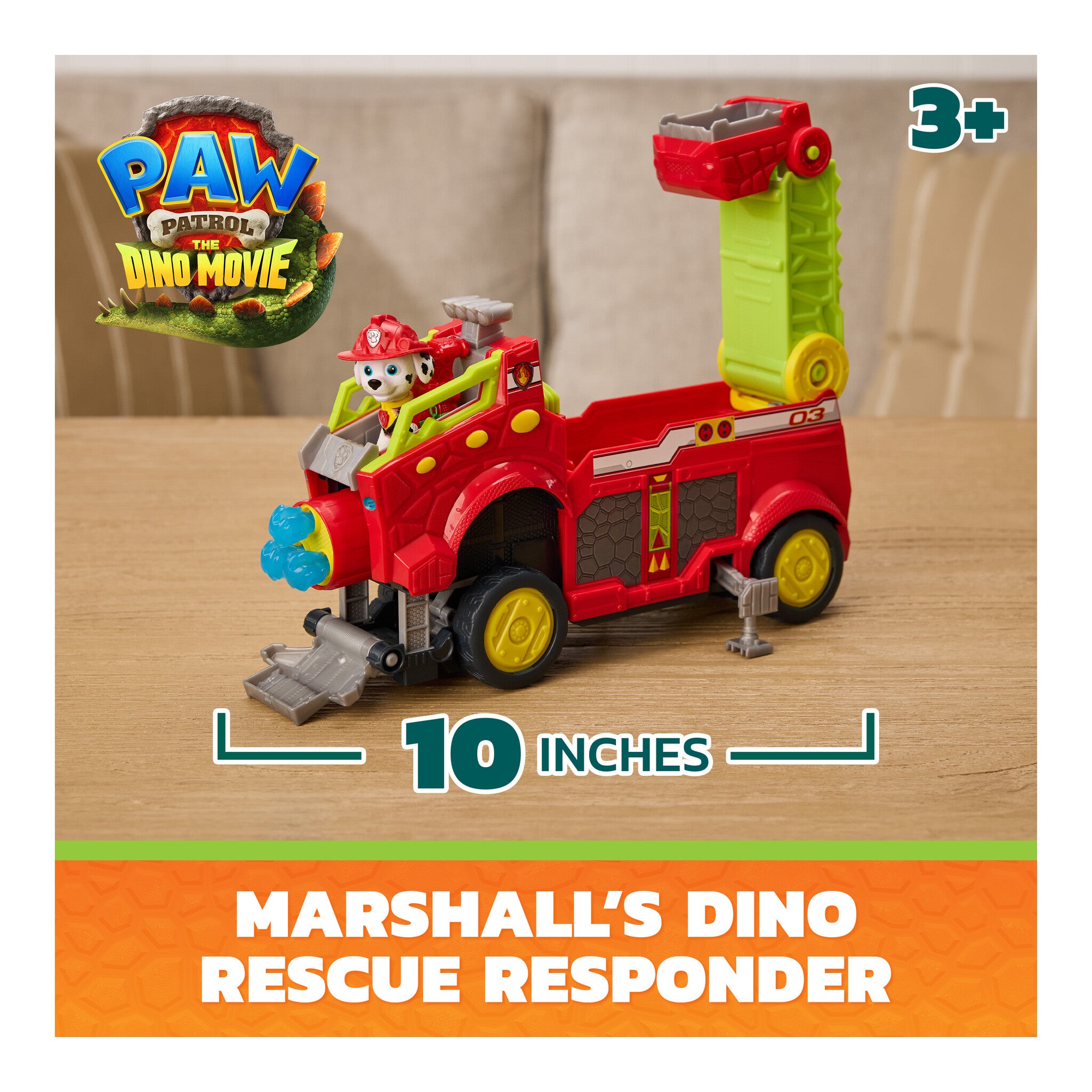 PAW Patrol Dino Rescue Responder Fire Engine with Marshall
