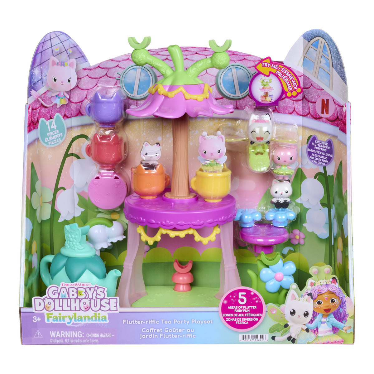 Gabby's Dollhouse Fairylandia Flutter-riffic Tea Party Playset