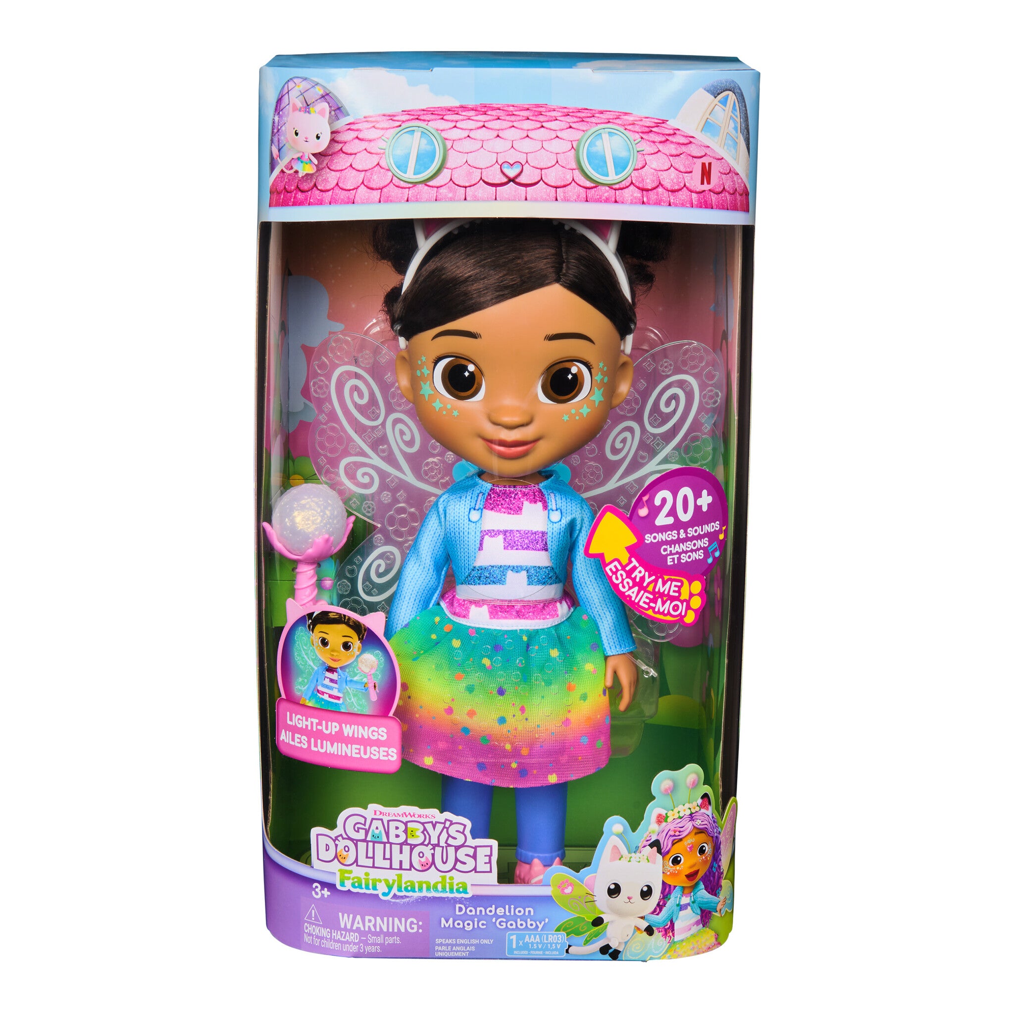 Gabby's Dollhouse Dandelion Magic Gabby Doll with Light-Up Wings