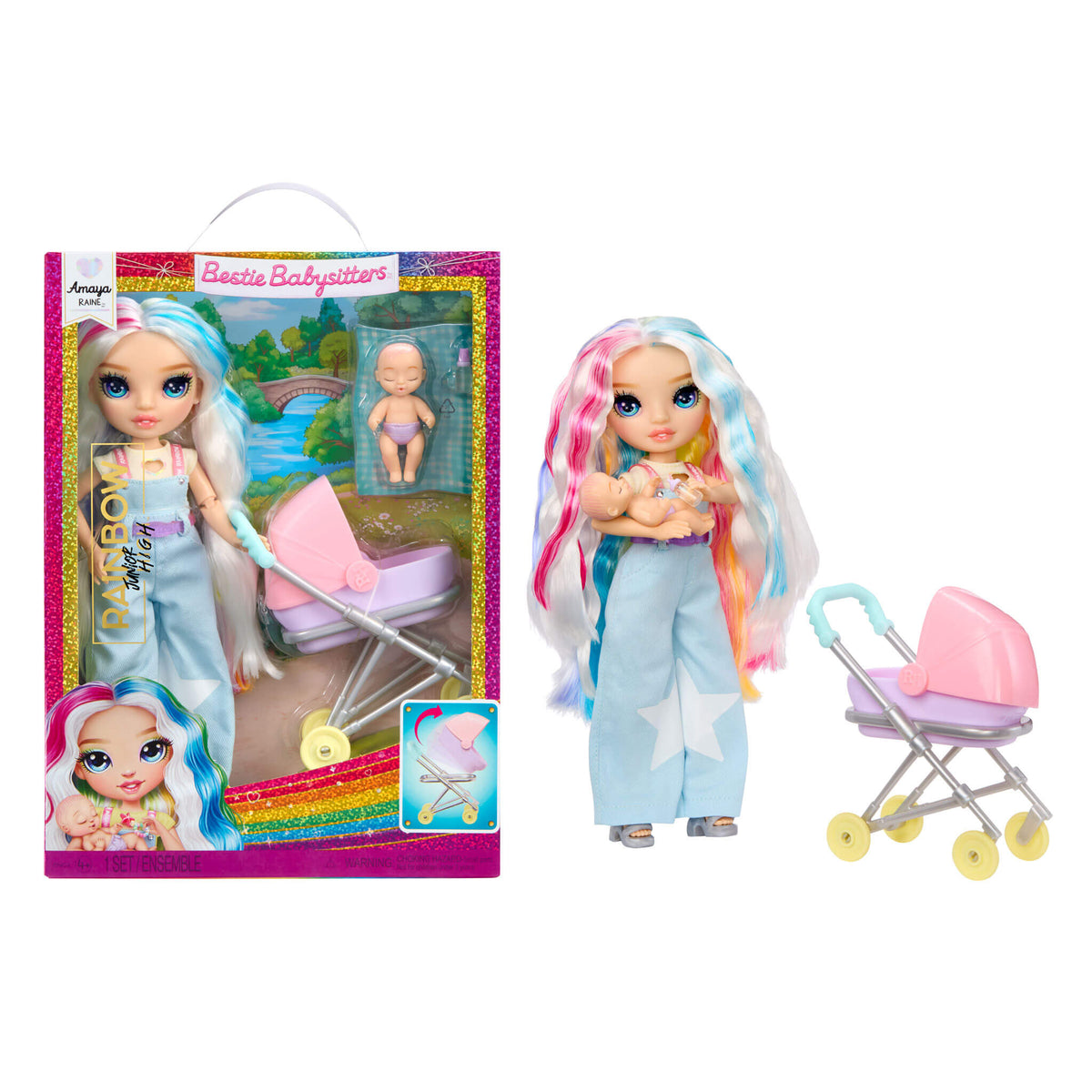Rainbow High Jr. High Bestie Babysitters Amaya Raine Fashion Doll