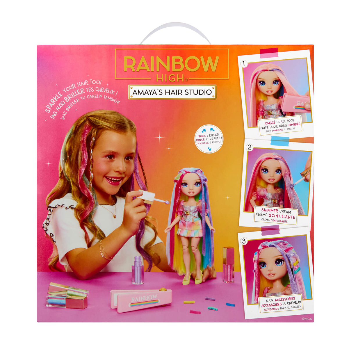 Rainbow High Amaya Raine Hair Studio Refresh Doll & Styling Set