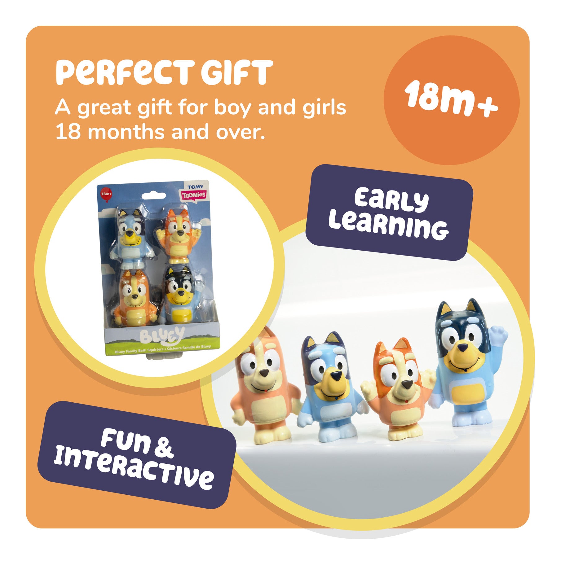 Toomies Bluey Family Bath Squirters 4-Pack